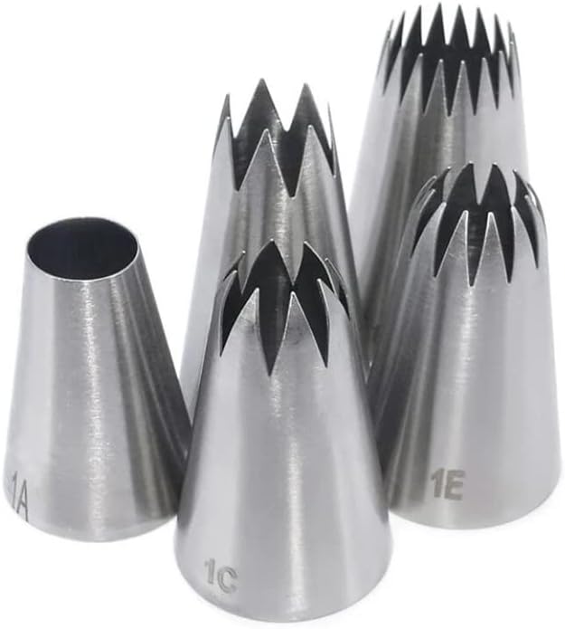 Piping Tips Large Pastry Tips Set,Cake Cream Decorating Tips for Frosting,Icing Piping Nozzle For Cupcakes Cakes Cookies(1A,1C,1E,356,9FT)