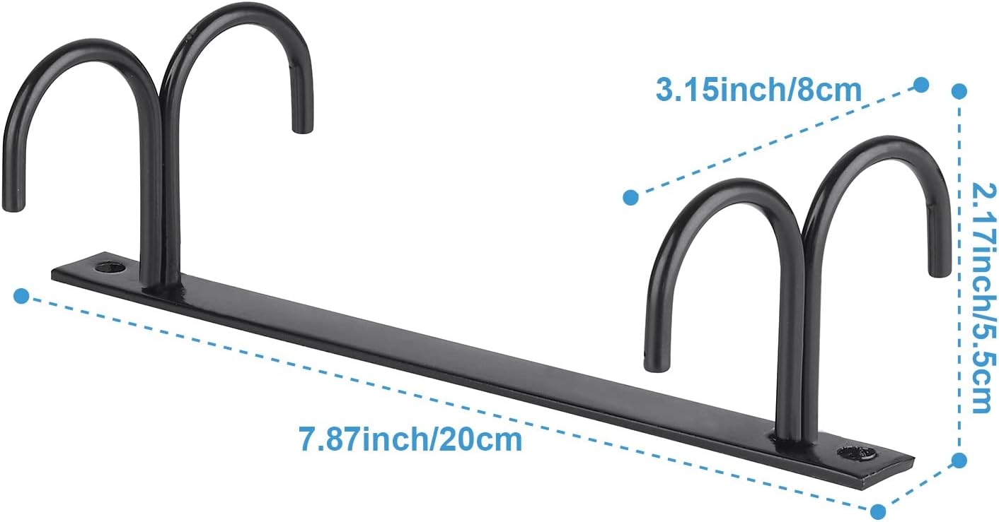 Mug Rack Under Cabinet - Coffee Cup Holder, 12 Mugs Hooks Under Shelf, Display Hanging Cups Drying Hook for Bar Kitchen Utensils Black