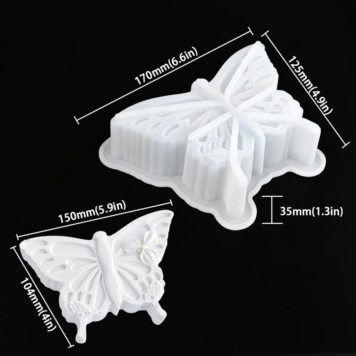 mostsom Butterfly Shape Food Grade Silicone Baking Mold Cake Mould Chocolate Muffin Mousse Jelly Candy Cookie Soap Candle Making Tools (B_ Butterfly)