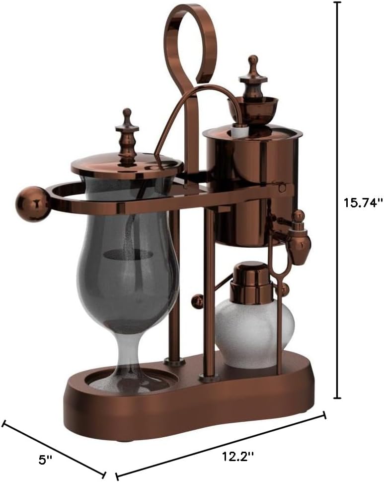 Nispira Belgium Royal Family Balance Syphon Unique Gravity Vintage Coffee Maker Vacuum Brewing System Copper 500 ml