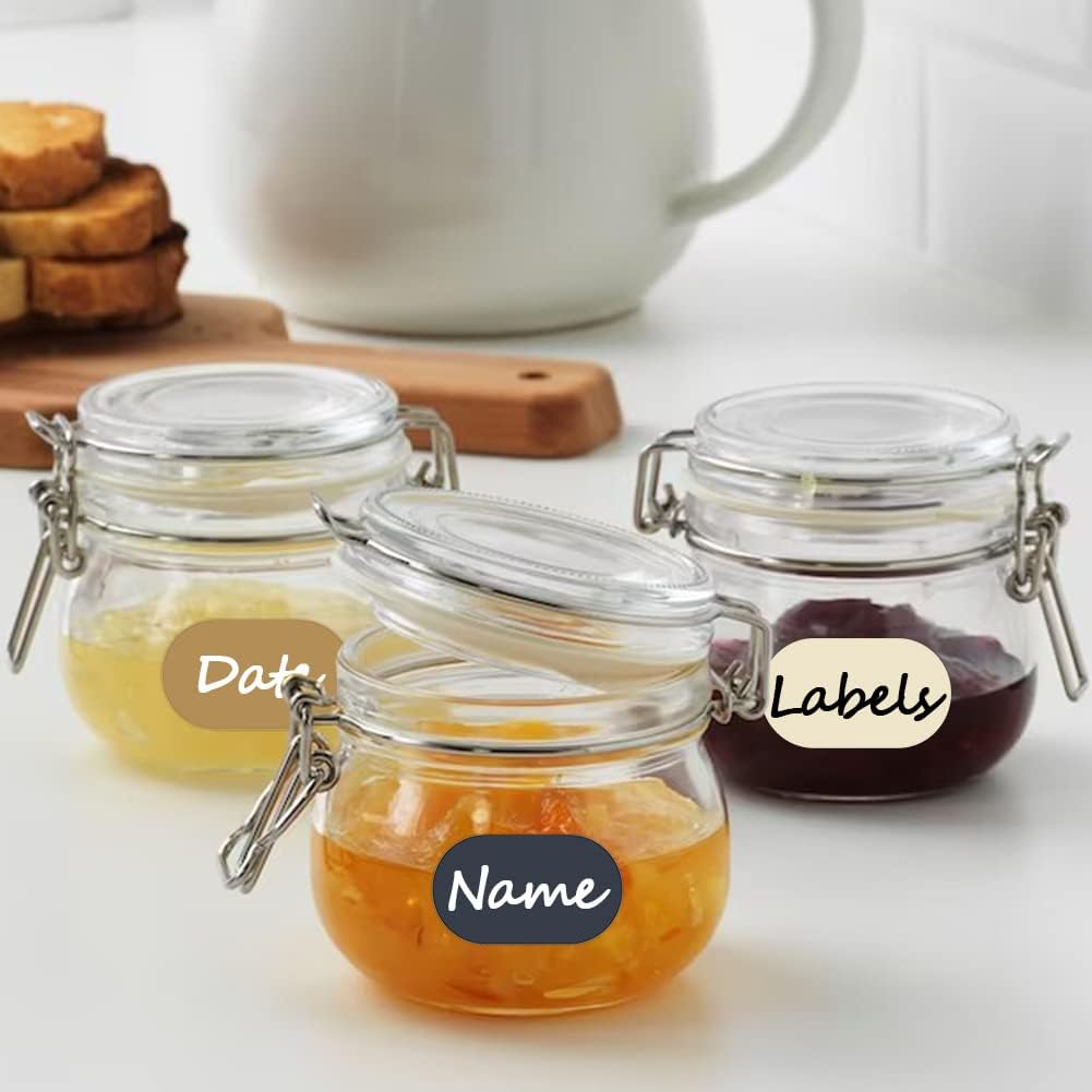 192pcs Removable Waterproof Food Labels with 2 Markers, Write-on Colored Chalkboard Kitchen Sticker Labels for Food Storage Containers, Spice Jars Bottles, Home Pantry Organization