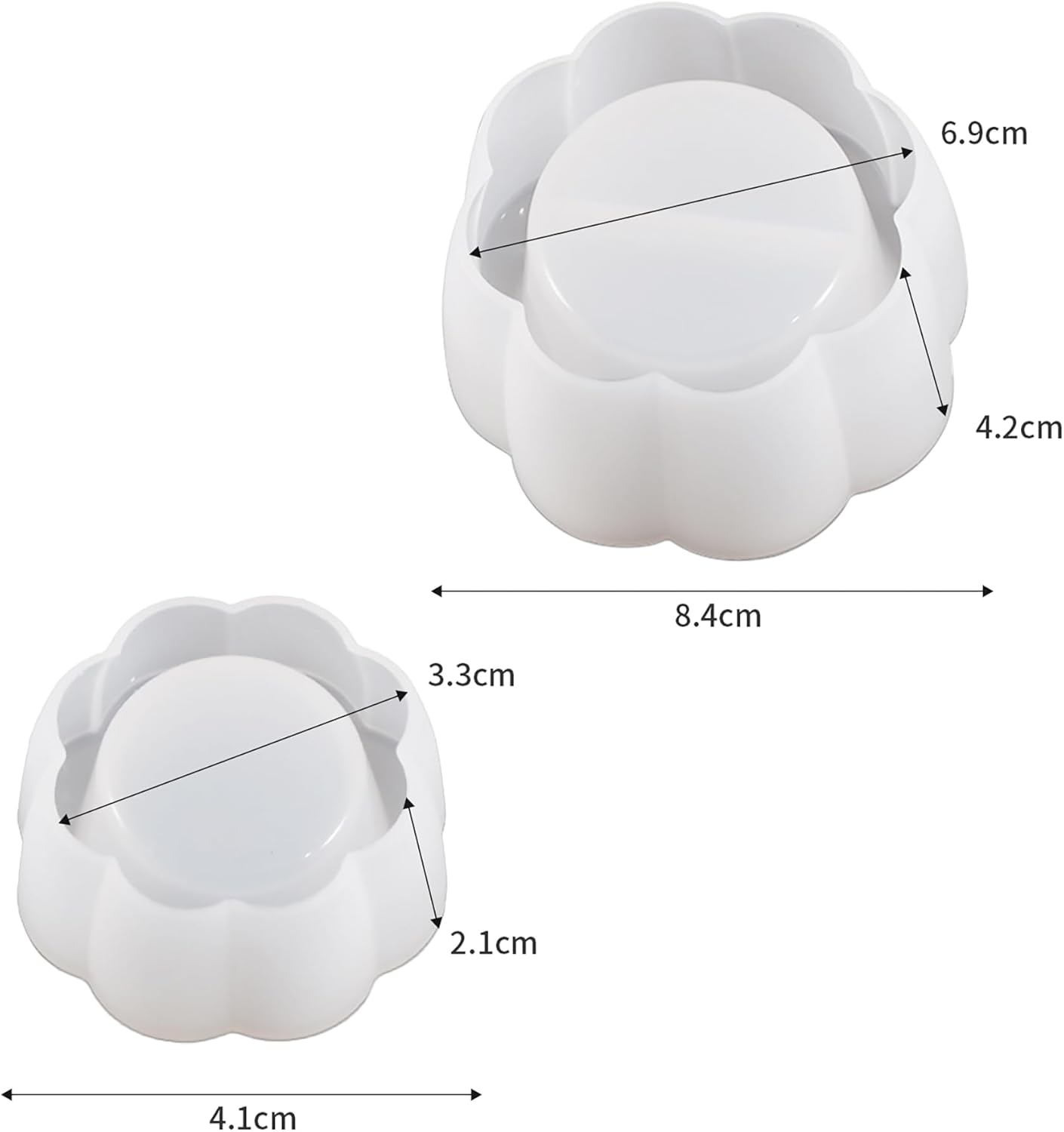 2 Pack Flower Pot Succulent Candle Mold Resin Casting Silicone Molds for Home Decor & Candle Making Wave Spiral Mold