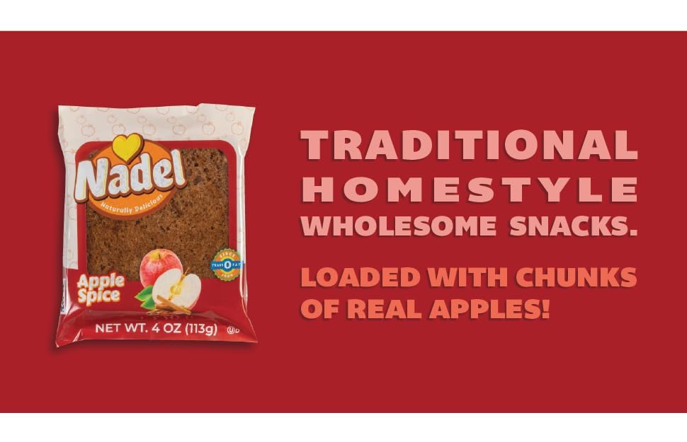 Nadel - Naturally Delicious Sweet Breads Variety Pack (Banana Chocolate Chip, Vanilla Pound Cake, Apple Spice, Pumpkin Spice). (8 Pack, 2 Breads Per Flavor)