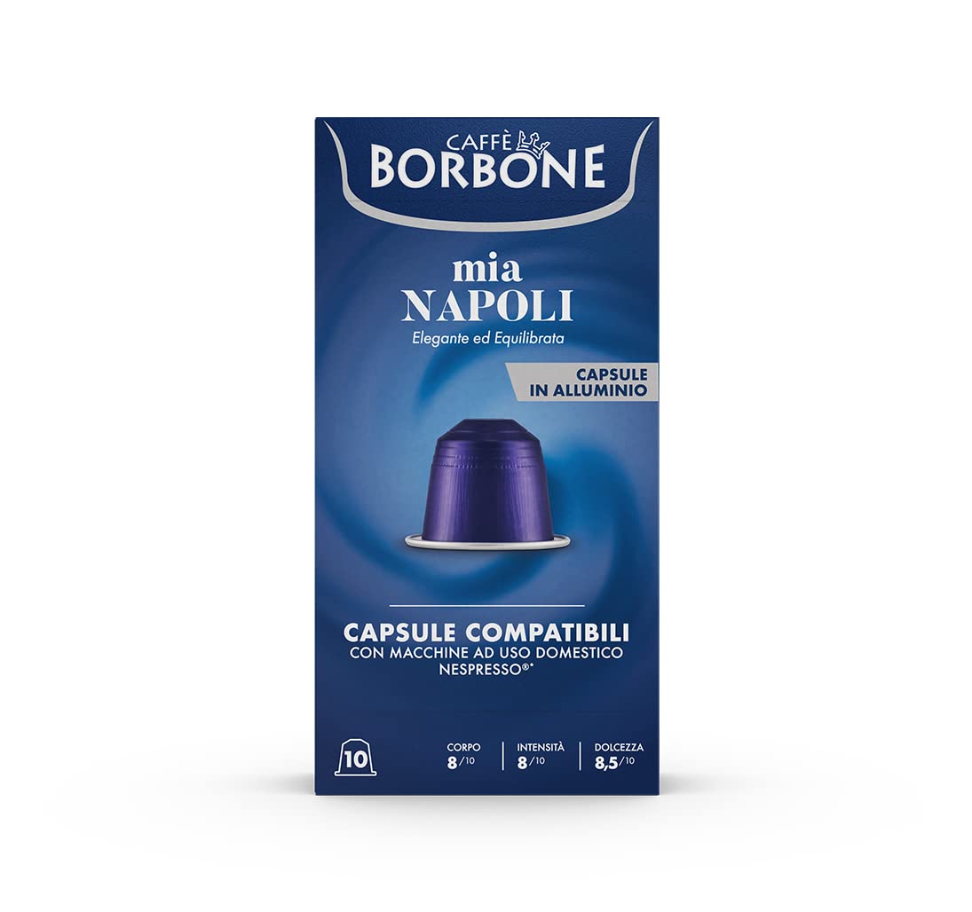 Caffe Borbone Aluminum Coffee Pods, Mia Napoli, Medium Roast, Bold and Intense, Genuine Italian Coffee - Compatible with Nespresso Original, NOT compatible with Vertuo - 100 Count
