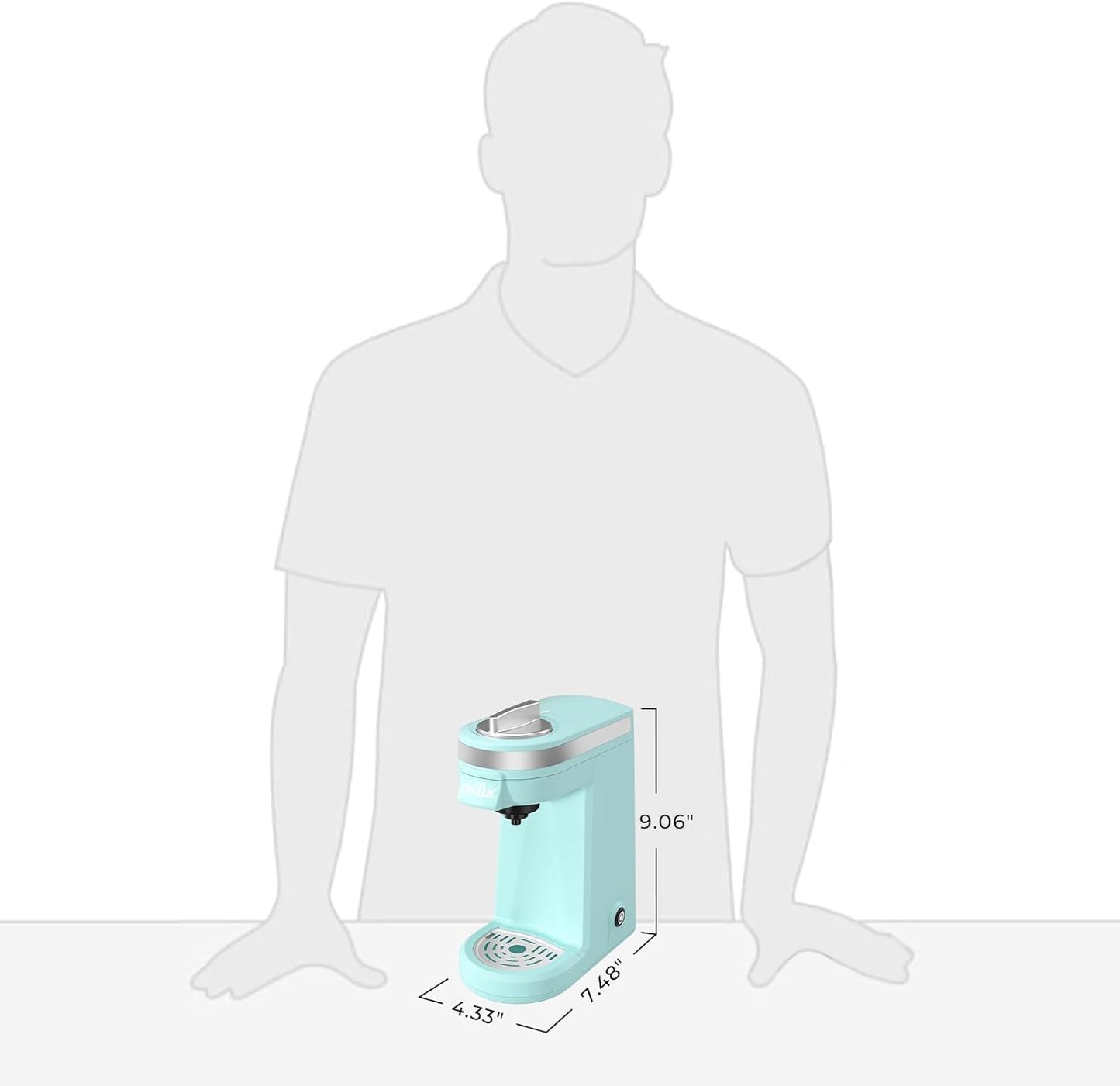 CHULUX Mini Coffee Maker for K Capsule, Single Serve Coffee Maker for One Cup Americano, Lightweight Pod Coffee Machine, Aqua