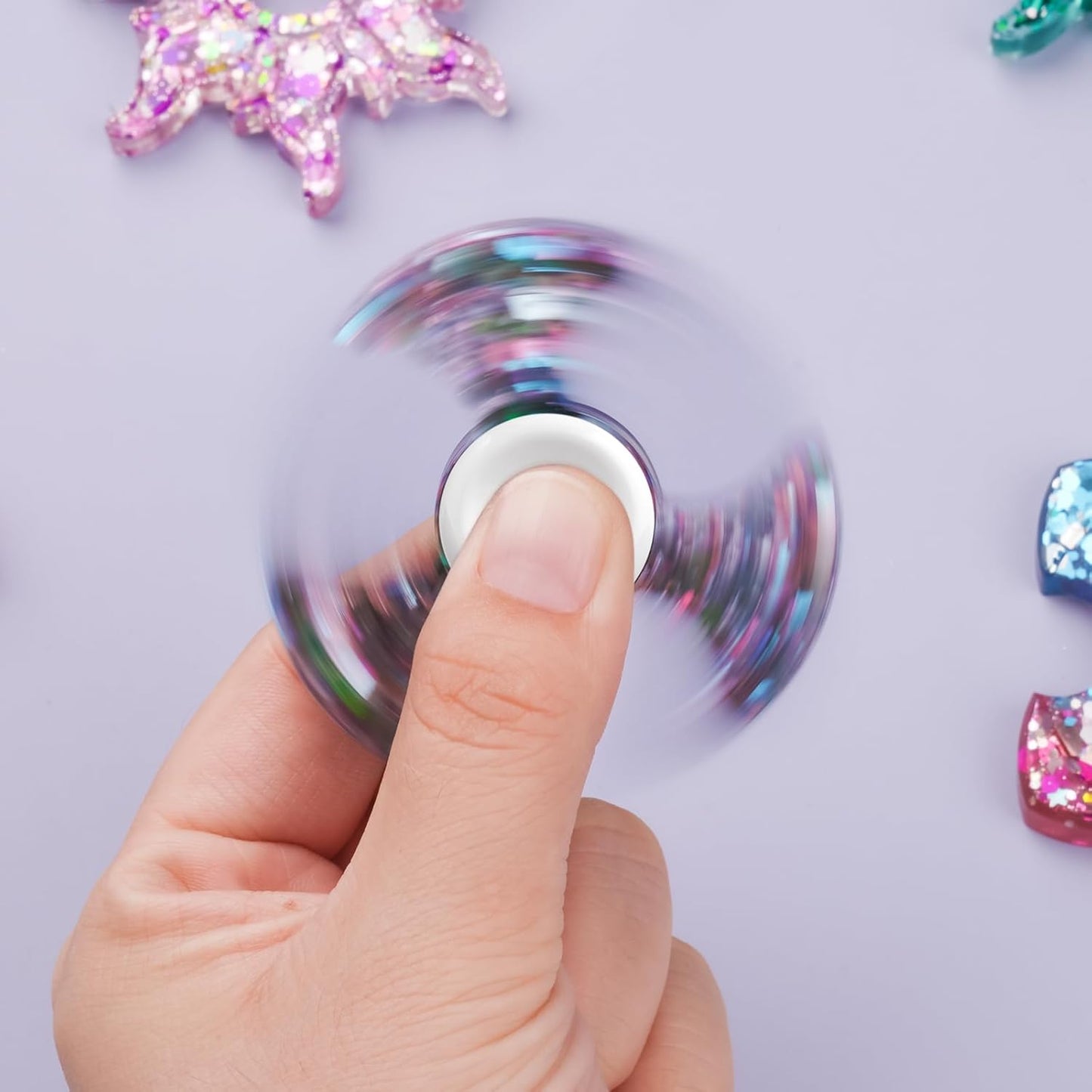 NiArt Fidget Spinner Toy DIY Bearing with Caps Set of 24, MR137 0.5" Single-Sealed Chrome Steel Bearing Balls Replacement High Speed 13mmx7mmx4mm Epoxy Resin Casting Craft Skateboard Stress Reliever