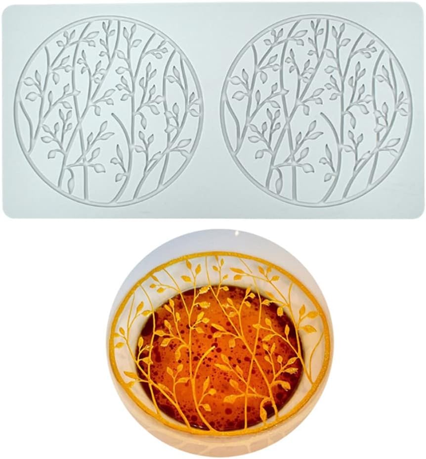 Silicone Lace Mold, Wedding Cake Lace Mat, Coral Cake Decorating Mold Flower Fondant Impression Mats for Edible Lace Fondant Mold, Sugar-Lace Cupcake Mat Tools (C_10.6x5.44x0.12inch)