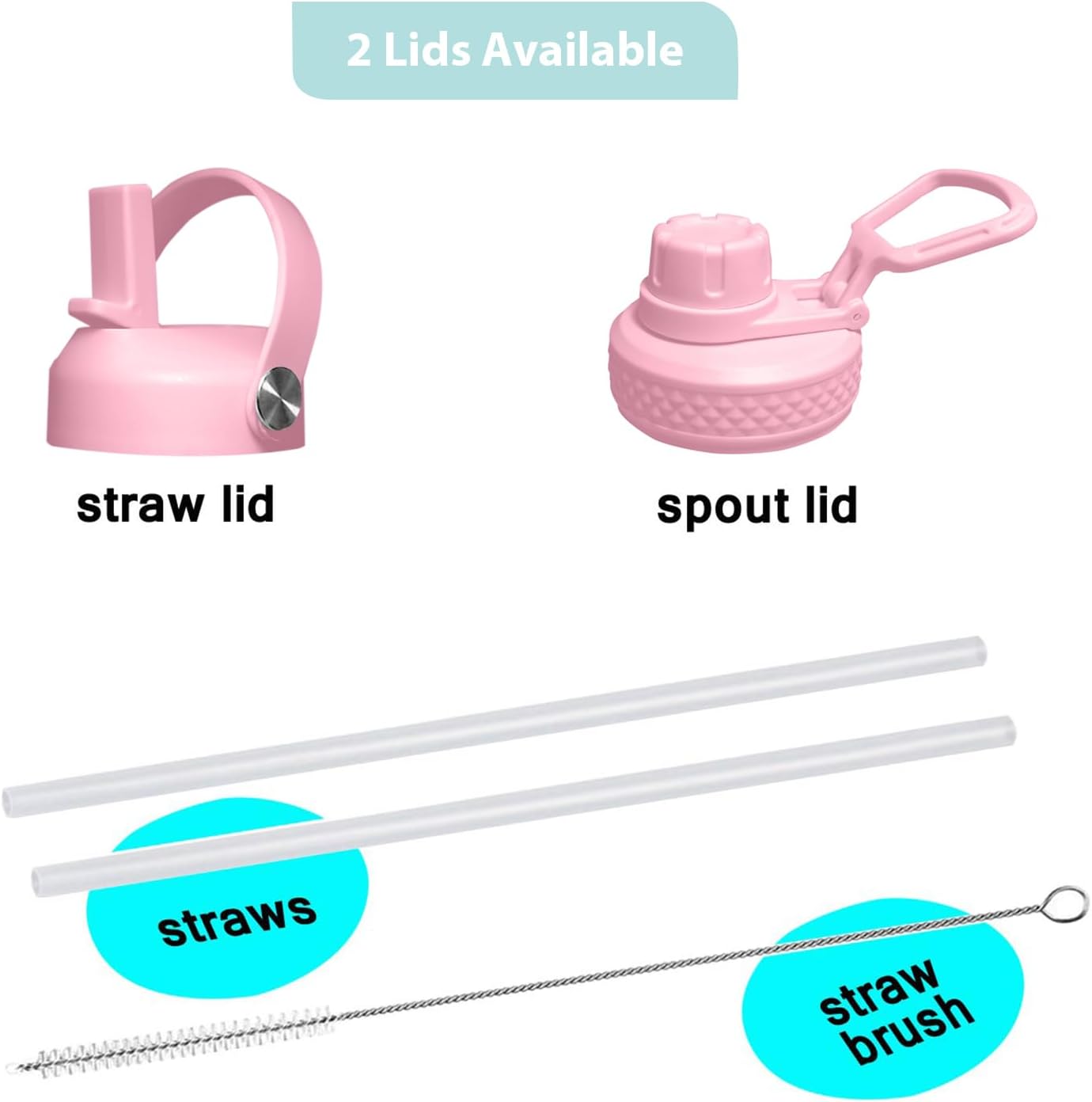 SENDESTAR 40oz Stainless Steel Water Bottle(Cold for 48 Hrs, Hot for 24 Hrs),Double Wall Vacuum Insulated Bottle with Straw Lid, Spout Lid and Flex Cap, Fit in Any Car Cup Holder 40-car-1-Pink-B-1