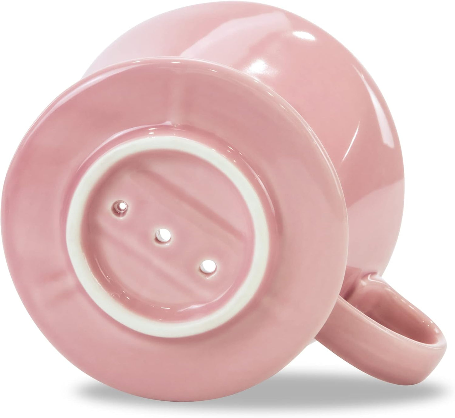 Pour Over Ceramic - Coffee Dripper Ceramic Coffee Maker with 3 Holes Flat Bottom, Porcelain Slow Filter Cone for Travel, Camping, Office, Home, Coffee Maker Brew