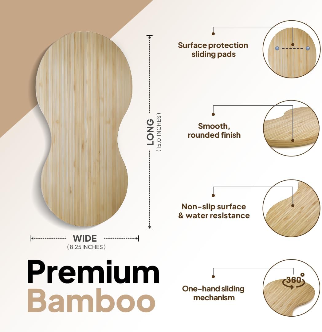 Ibyx Bamboo Mixer Slider β Compatible with Cuisinart Stand Mixer 12-Speed 5.5 Qt β Countertop Appliance Sliding Tray (Natural)