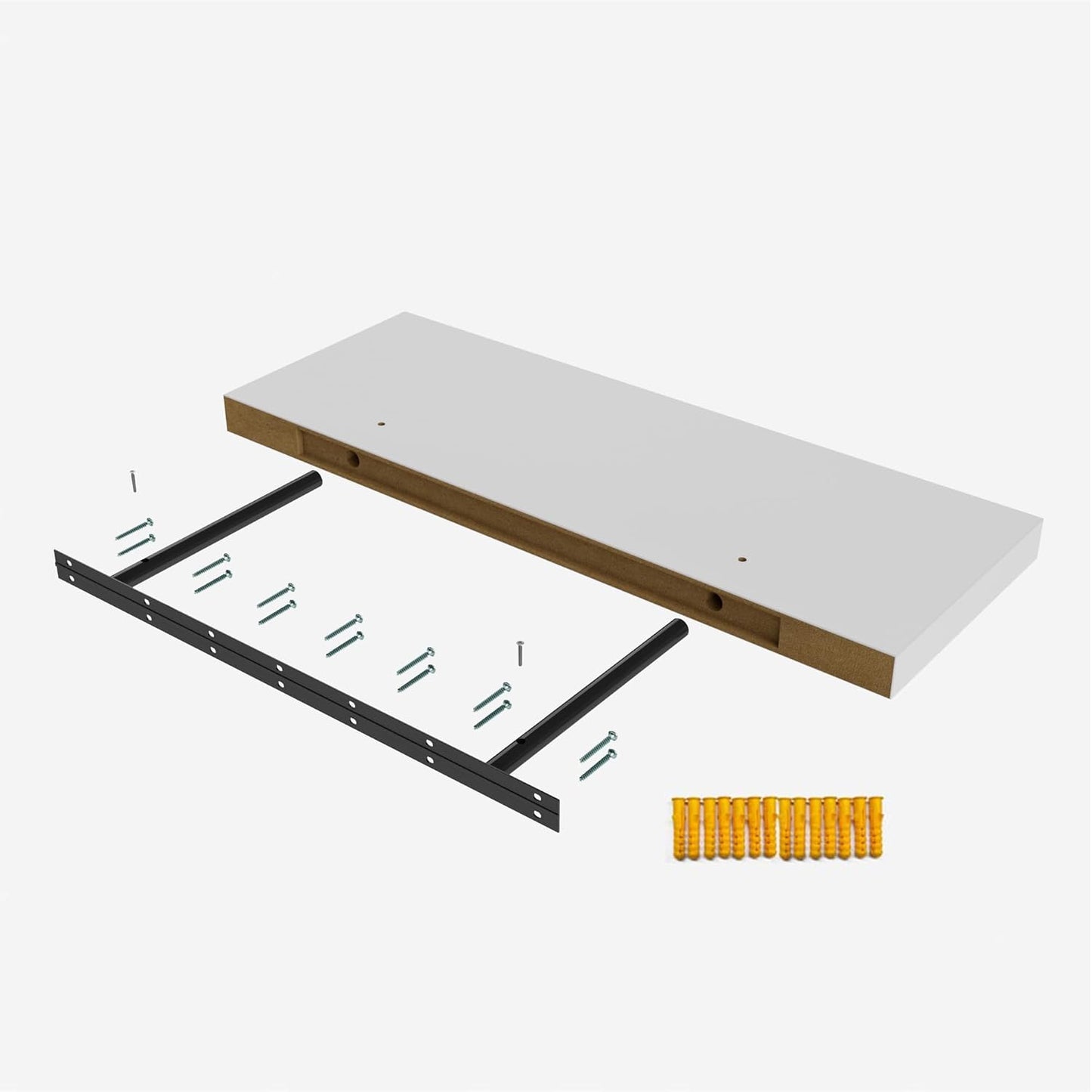 Floating Shelf, Set of 1 Wall Shelf, 30 in W x 12.75 in D x 2 in H Wooden Floating Wall Shelf with Invisible Brackets for Living Room/Bedroom/Bathroom/Kitchen Storage and Decor, White