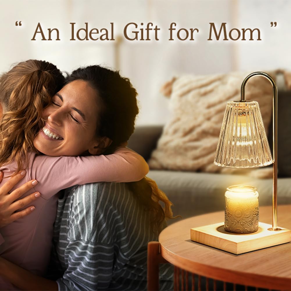 Candle Warmer Lamp with Timer, Round Diamond Home Decor Gifts for Mom Women, Gold Diamond Lamp, Western Bedroom Accessories, Birthday Gifts for Women, Wax Warmer for Jar Candles