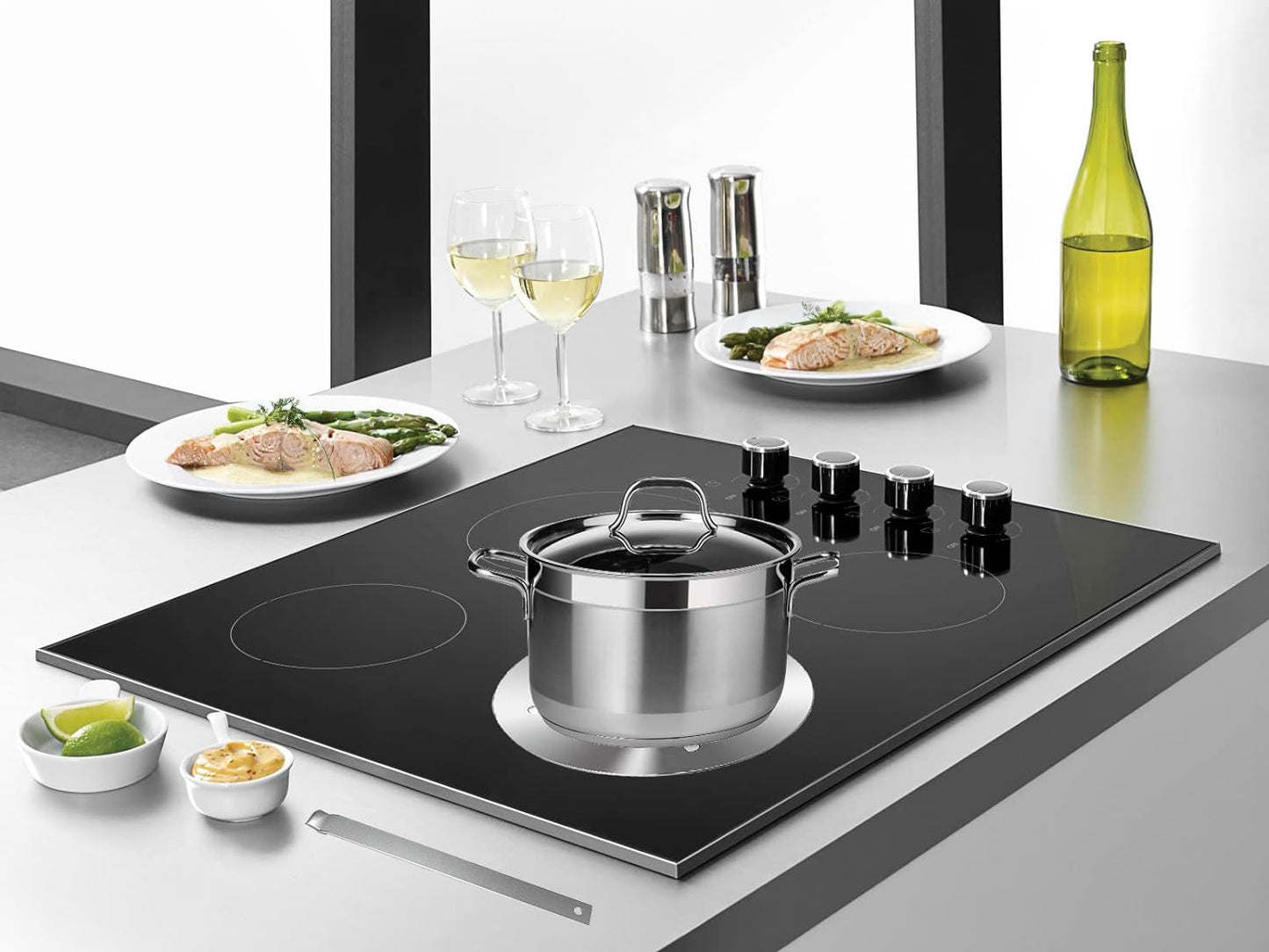 11inch Heat Diffuser Plate, Grouarty Stainless Steel Cooking Induction Adapter Simmer Plate for Electric Gas Glass Cooktop Hob Ring, Induction Cooktop Converter Plate With Handle