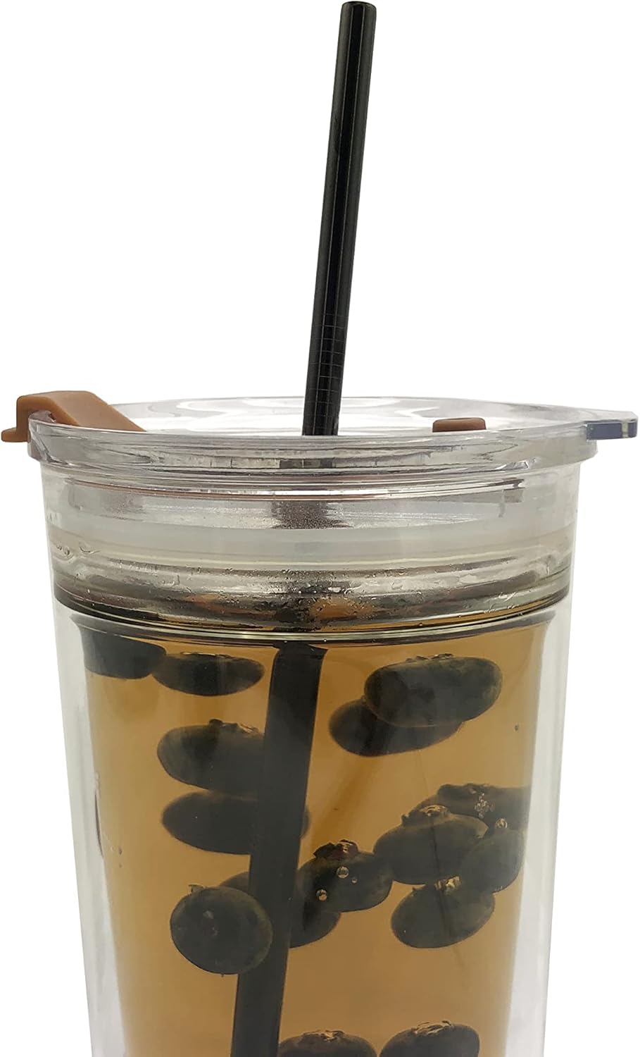 10 Pcs Stainless Steel Straws, Reusable Drinking Straws, Straight Metal Straw Sets with 2 Pcs Cleaning Brushes (8.5 Inch, Black)