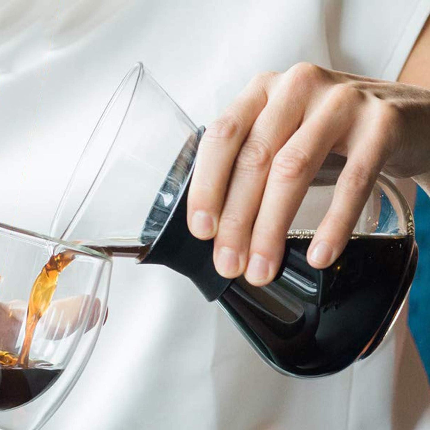 Boxtree Pour Over Coffee Maker Set with Reusable Stainless Steel Drip Filter Elegant Coffee Dripper Pot Glass Carafe & Permanent Stainless Steel Filter