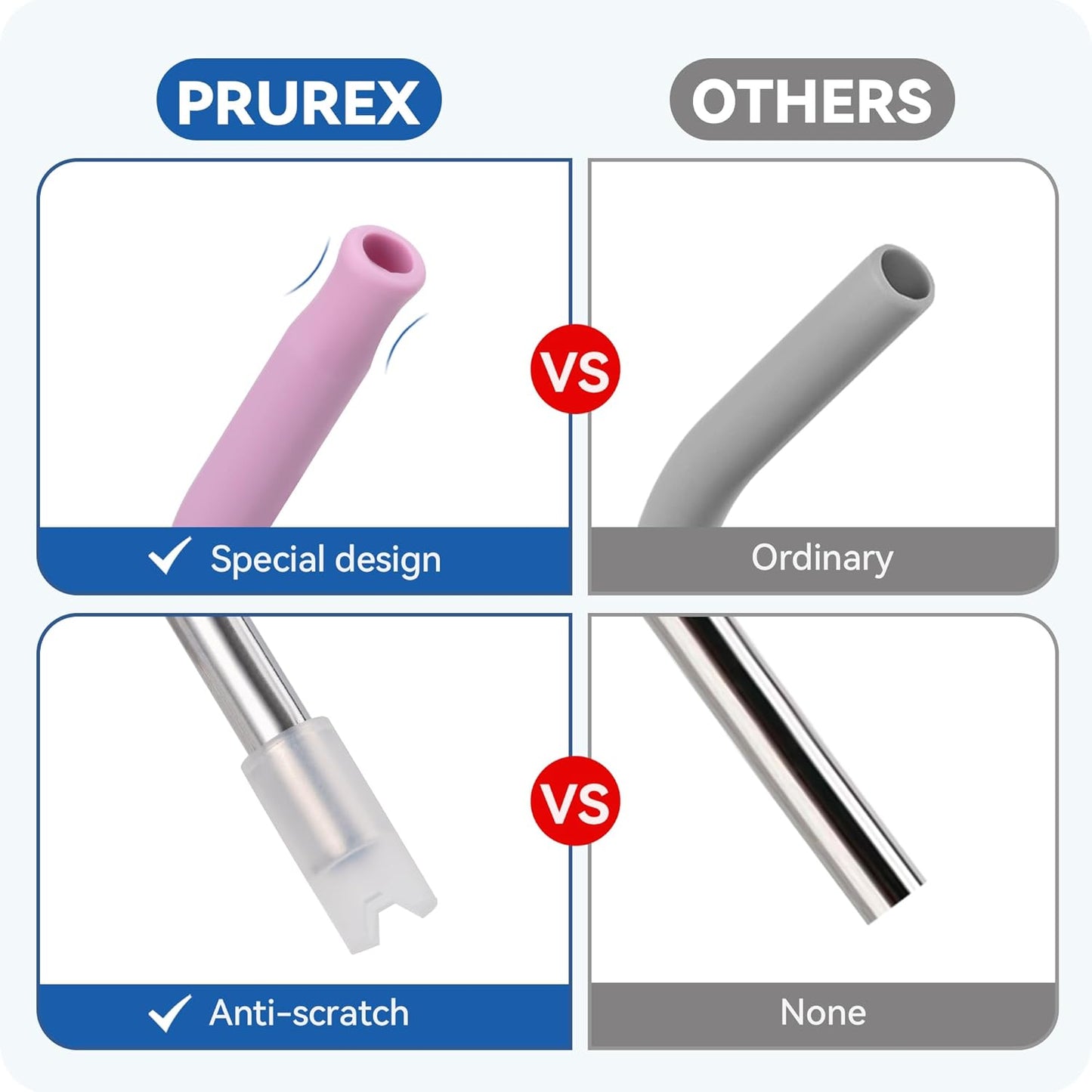 Reusable Metal Straws with Silicone Tip for Stanley 30oz,Stainless Steel Drinking Straws for 30oz Tumbler,3 Straight Tubes & 6 Tips& 1 Cleanr Brush (Ash)