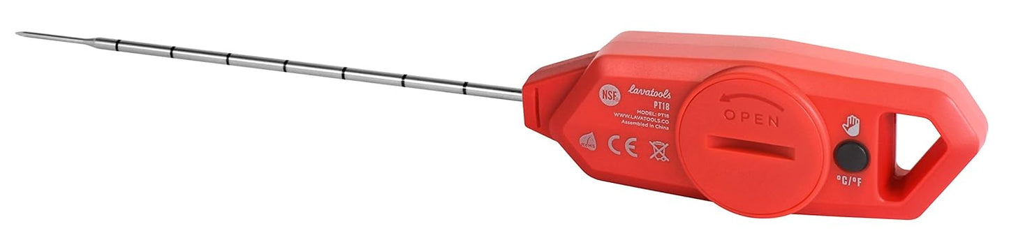 Lavatools PT18 Professional Commercial 4.5" Ambidextrous Backlit Digital Instant Read Meat Thermometer for Kitchen, Food Cooking, Grill, BBQ, Smoker, Candy, Home Brewing, and Oil Deep Frying