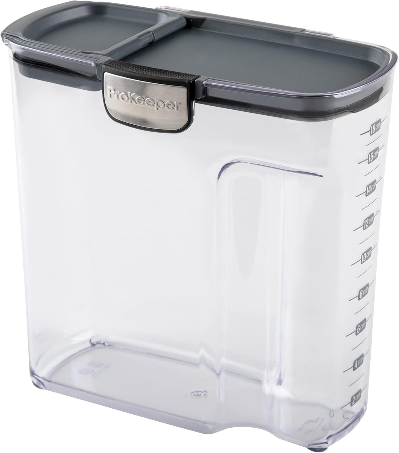 Progressive International ProKeeper+ Clear Plastic Airtight Food Baker's Kitchen Storage Organization Container Canister Set with Magnetic Accessories, 2- Piece Set (Cereal 4.5-Quart)