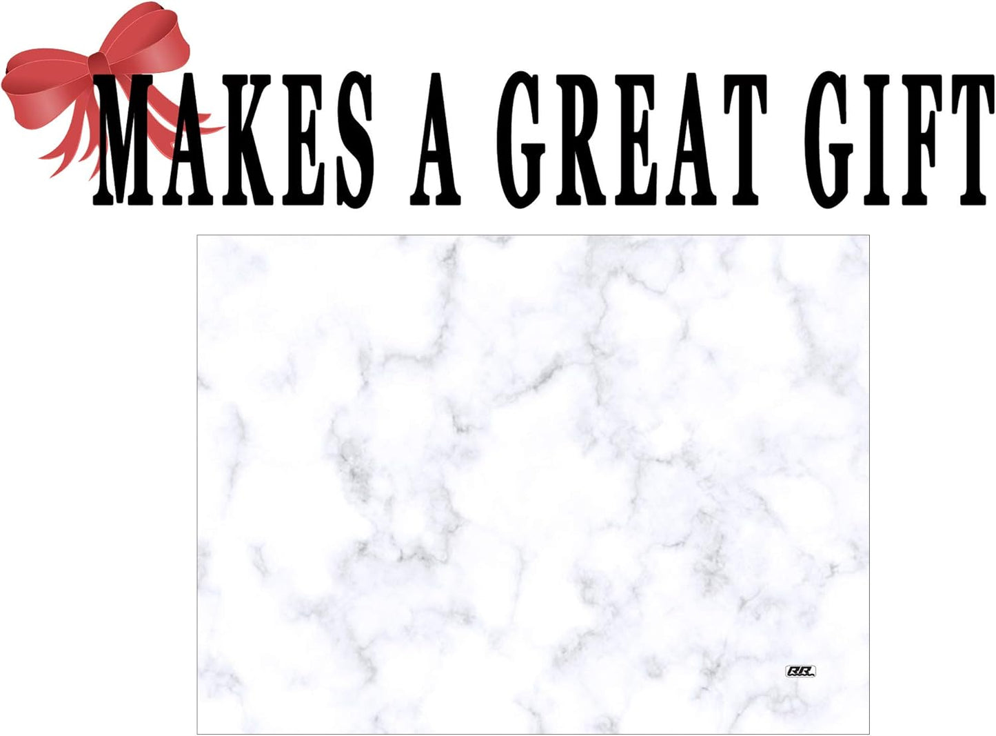 Rogue River Tactical Gray White Marble Art Kitchen Glass Cutting Board Modern Decorative Gift Abstract Wavy Contrast Design