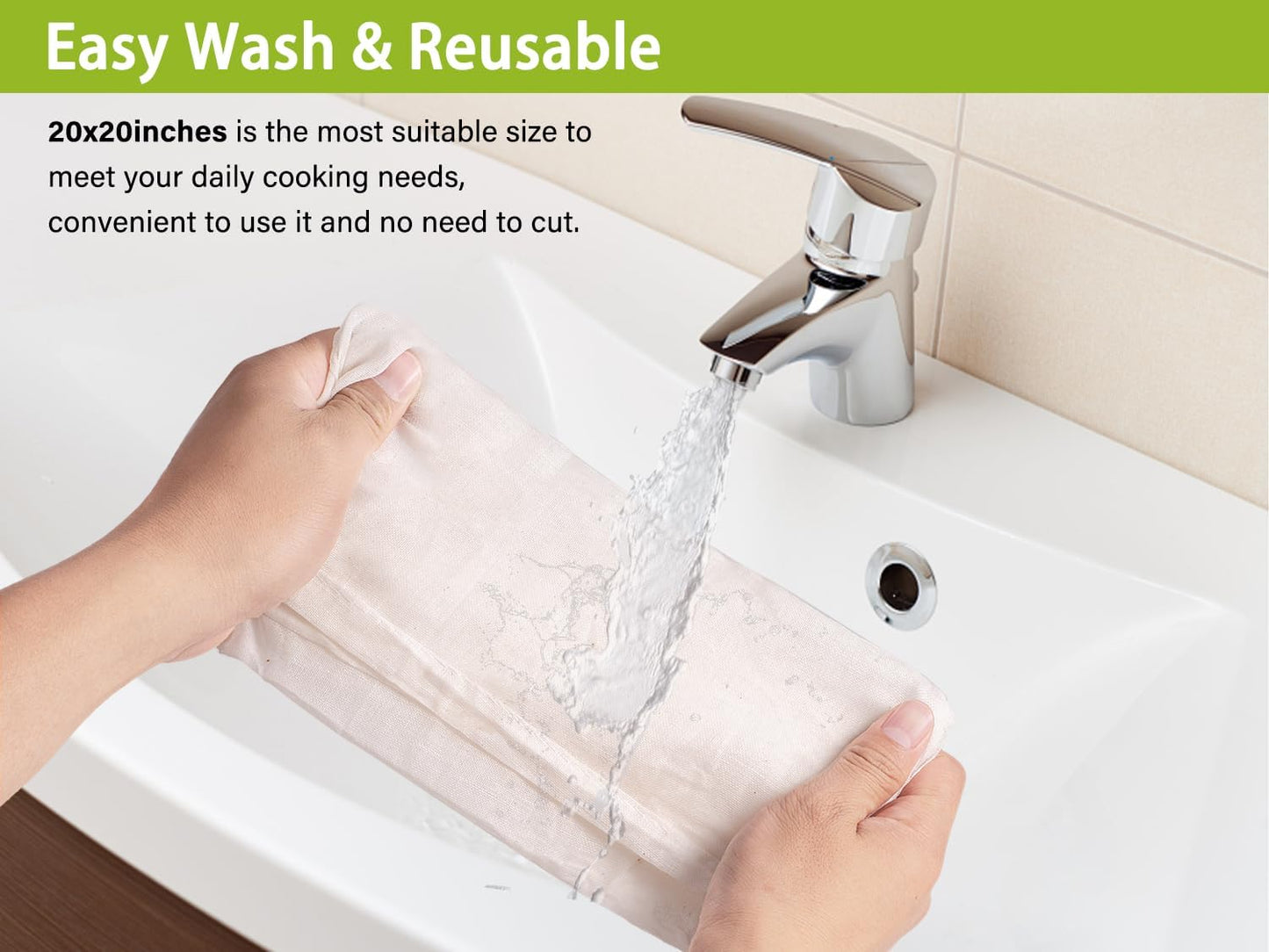 Organic Cheesecloth Bulk, GOTS Certified,10PCS,Grade 100,20x20Inch Hemmed Cheese Cloths Fabric Reusable Fine Mesh Cloth,100% Cotton Unbleached Muslin Bulk Cheesecloth Roll for Straining,Cooking,Yogurt