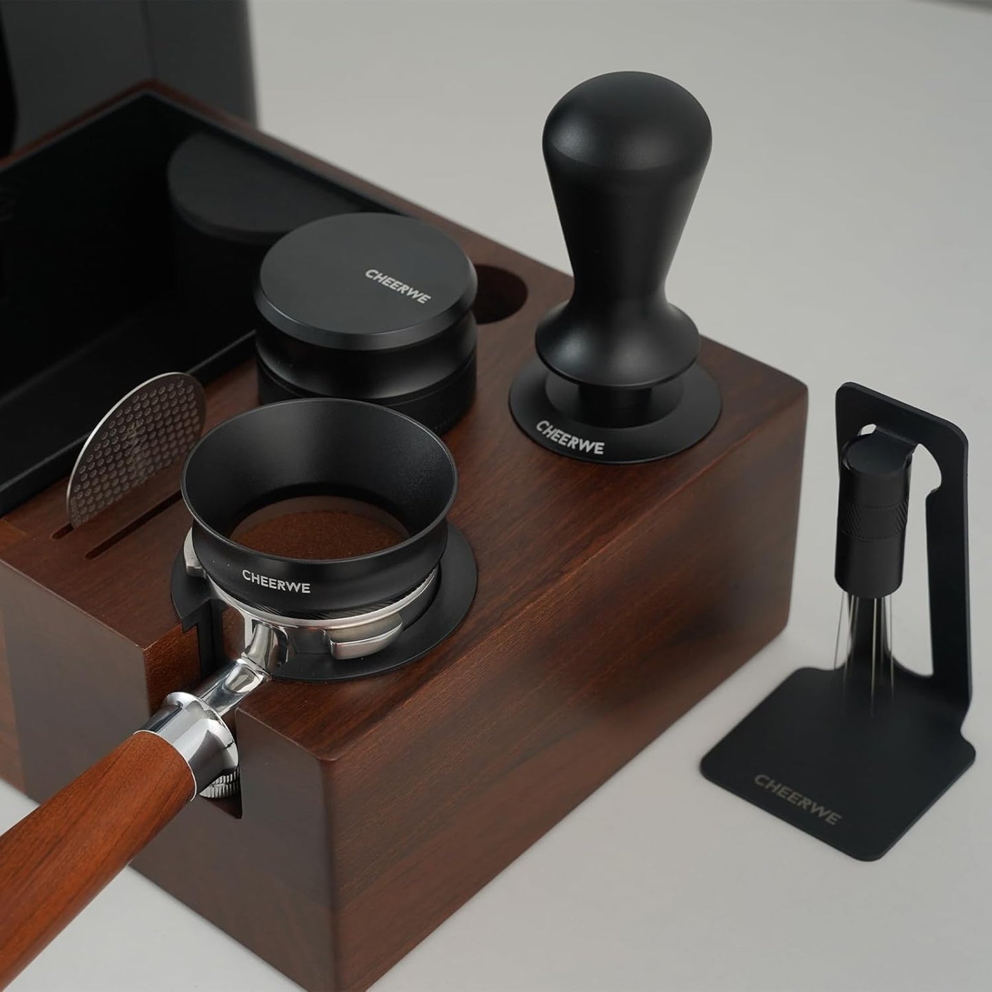 58mm Magnetic Espresso Dosing Funnel, Espresso Coffee Dosing Ring, 25mm Anodized Aluminum Dosing Funnel with 8 Magnets Compatible with 58mm Portafilter