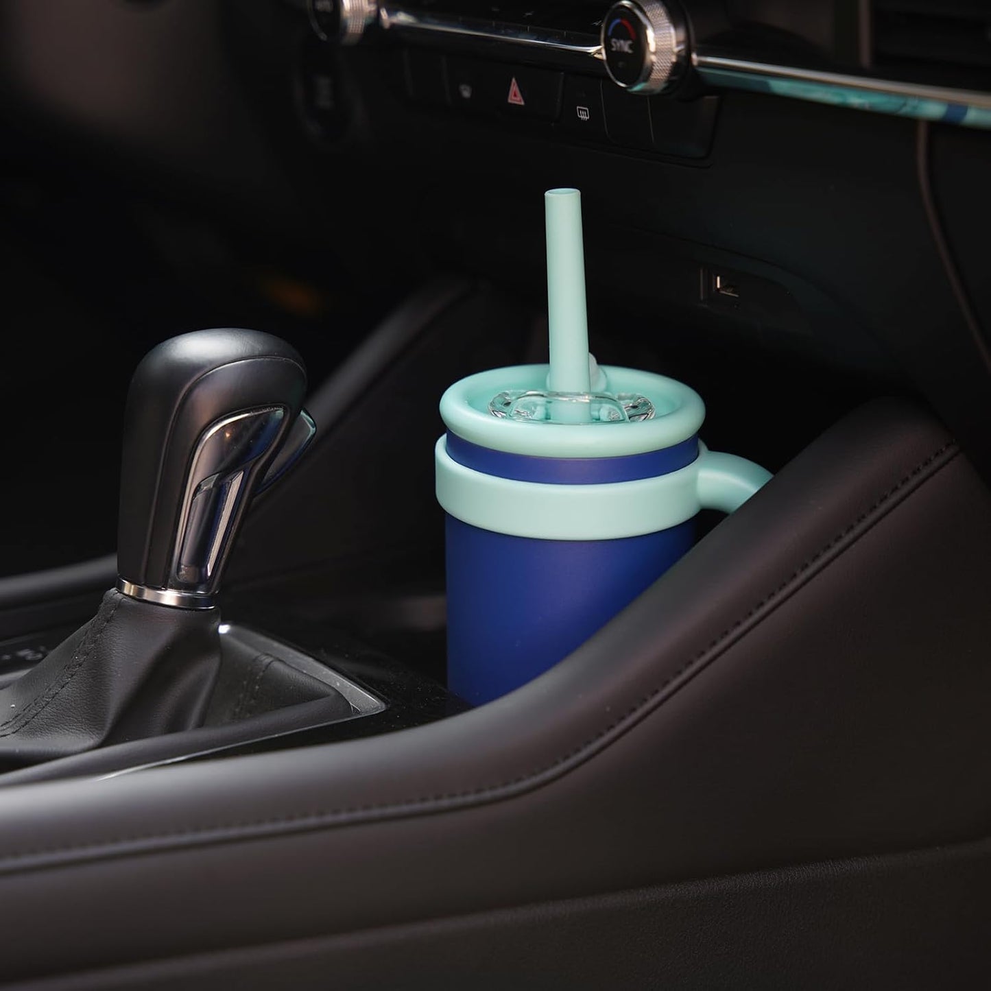 18 oz Tumbler with Side Handle, Insulated Water Bottle with Straw and 2 in 1 Lid, Stainless Steel Cup Travel Coffee Mug for Sports Office Gym,Fuchsia