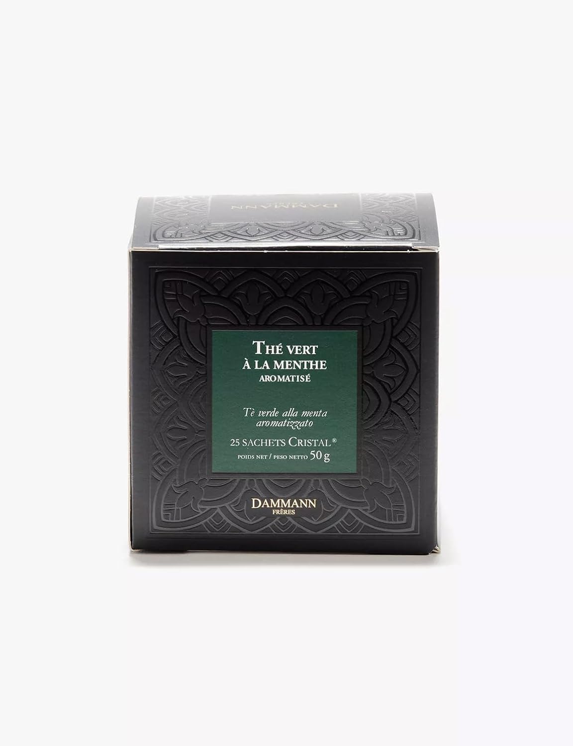 Dammann Freres Satchets, Mint Flavor Tea Bags, Premium Gourmet French Green Tea, 25 Count (Single Pack)