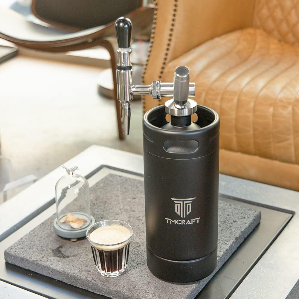 TMCRAFT 128oz Nitro Cold Brew Coffee Maker, Home Brew Coffee Keg with Stainless Steel Stout Creamer Faucet & Pressure Relieving Valve