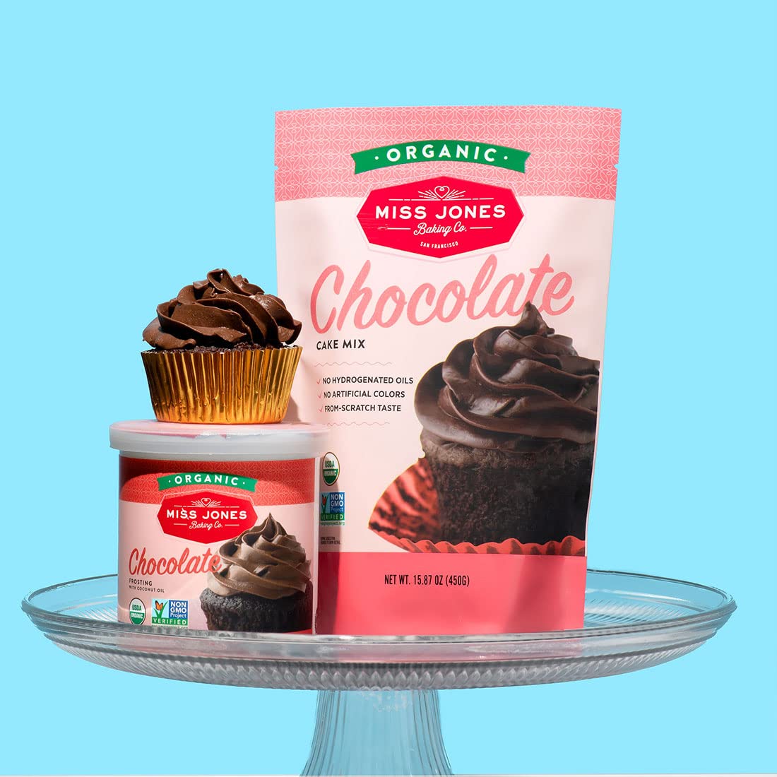 Miss Jones Baking Organic Cake and Cupcake Mix, Non-GMO, Vegan-Friendly, Moist and Fluffy: Chocolate (Pack of 6)