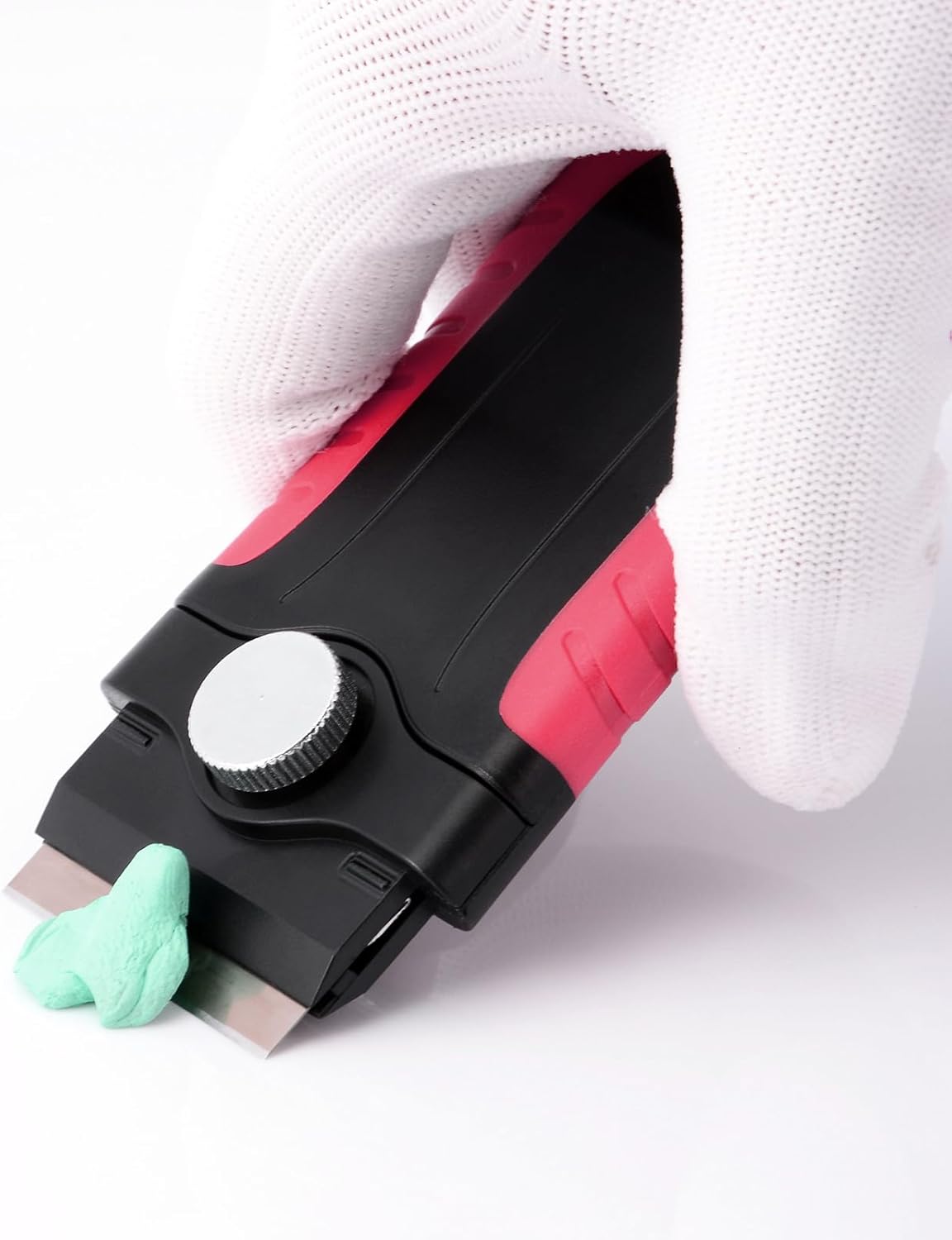 Gomake Razor Blade Scraper Tool with Blade Storage Container, Glass Cooktop Stove Scraper with 10PCS Stainless Steel Blades for Glass Clean,Paint,Old Label,Decal Sticker,Adhesive Remover-Pink