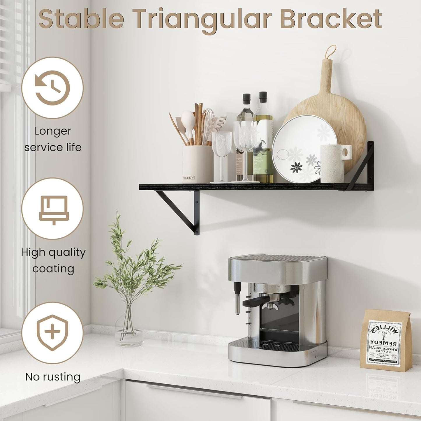 Dreamland Deep Floating Wall Shelves, Black Shelf, Large Floating Shelf 12 * 24 inchSet of 2 Bathroom Wall Shelves Bookshelf for Living Room Bedroom Home Office