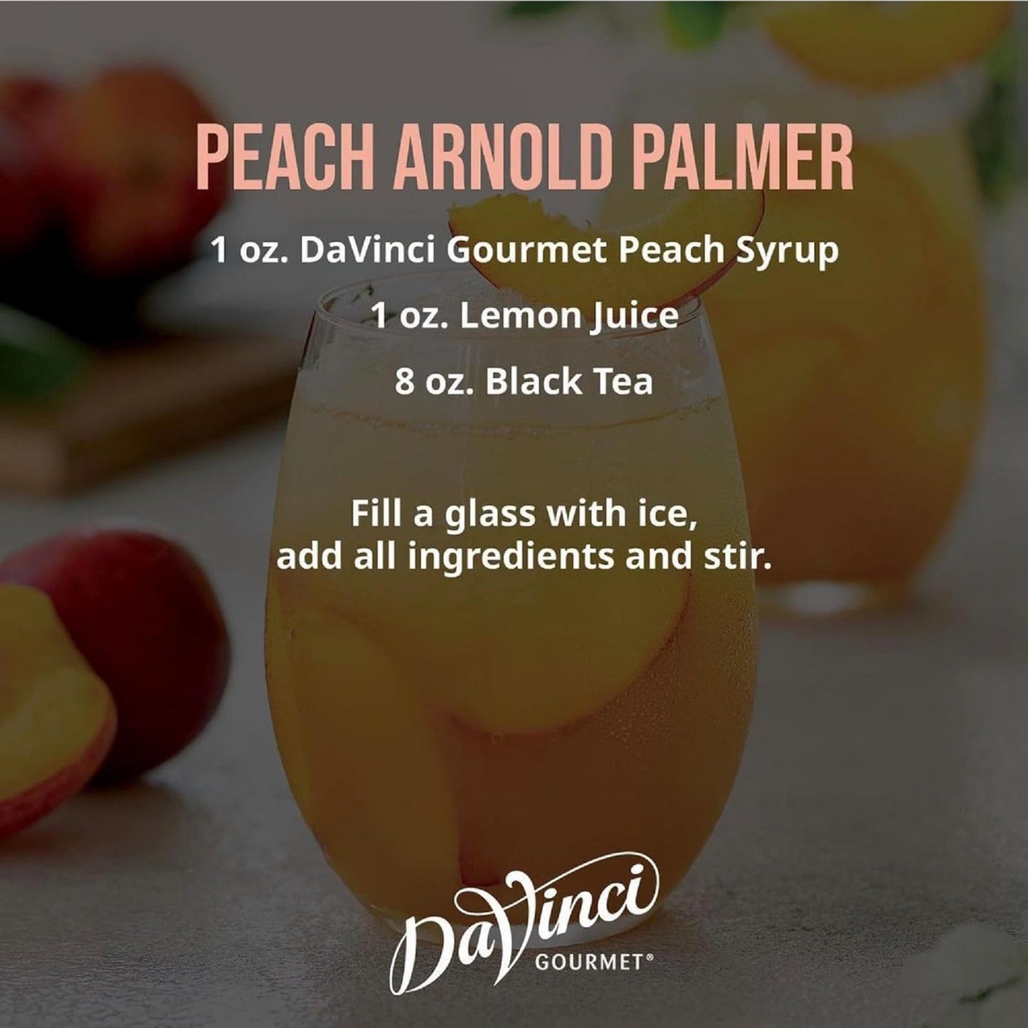 DaVinci Gourmet Classic Peach Syrup, 25.4 Fluid Ounces (Pack of 1)