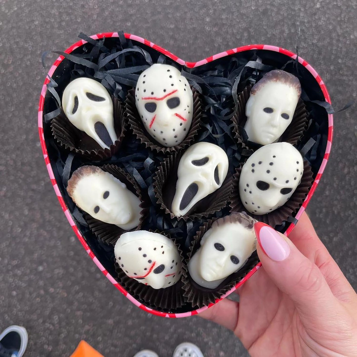 Halloween Silicone Molds for Chocolate,6 Cavities Halloween Large Scary Movie Characters Heads Chocolate Molds, Funny Horror 3D Halloween Chocolate Candy Molds for Soap Pudding Jelly Making