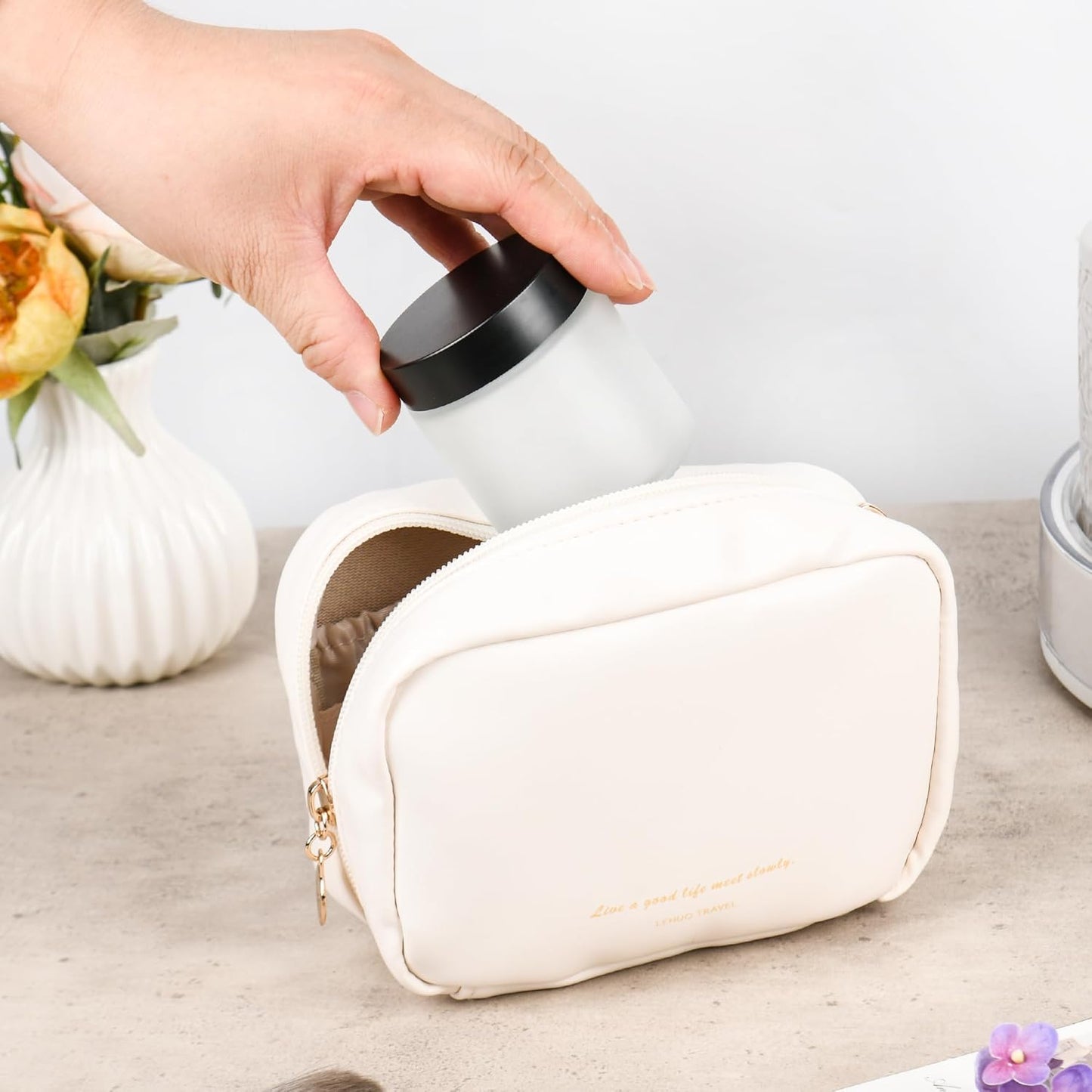 Glass Jars with Lids,Eco-Friendly Cosmetic Containers with Airtight Black Lids & Liners, Multi-Color Options for Cream, Lotion, Body Butter, DIY Skincare Travel Jars (Clear Frosted, 4oz)