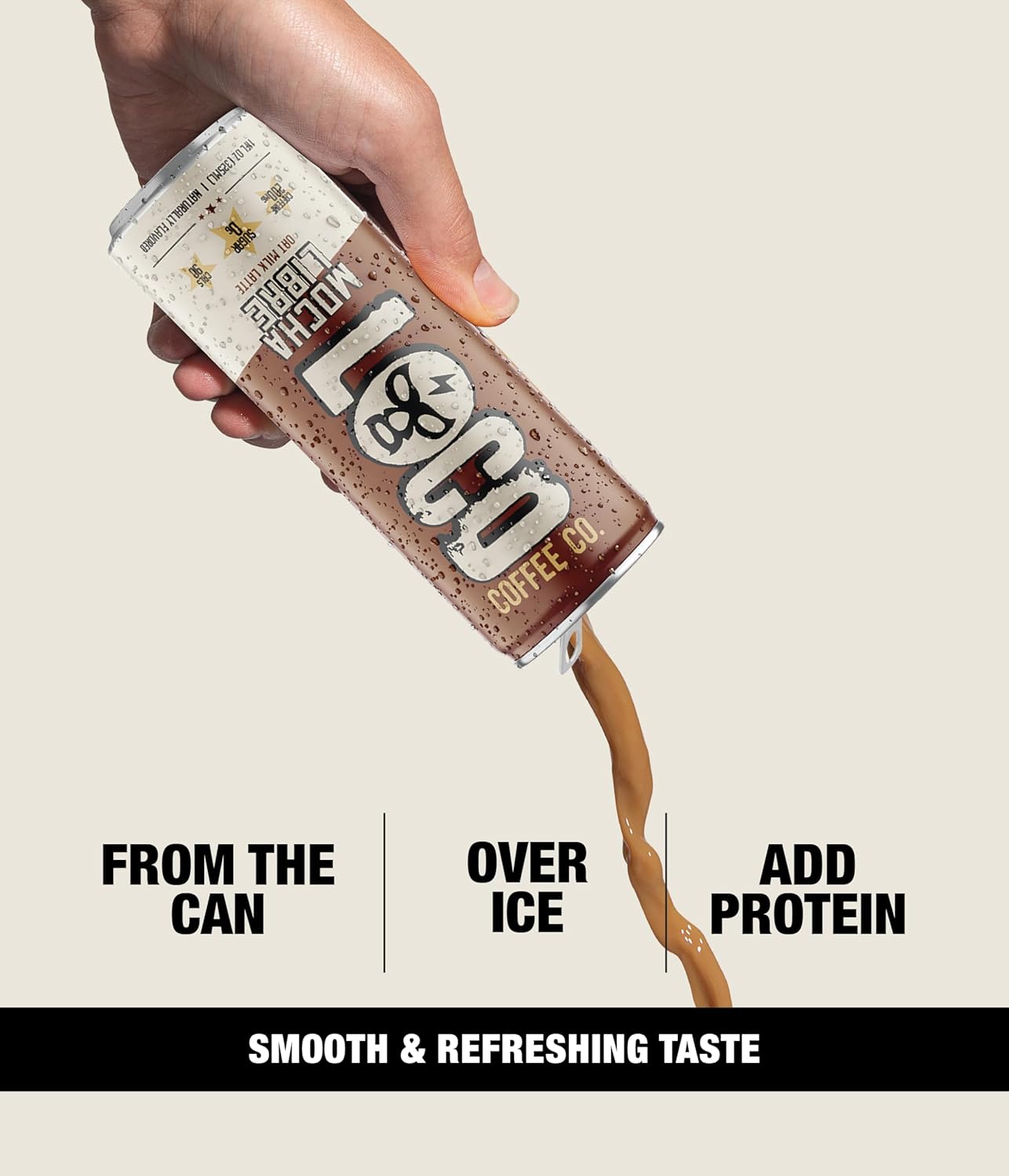 Loco Coffee Mocha Latte 11 Ounce Can, 12 Count | Zero Sugar, 200mg Caffeine | Gluten Free and Dairy Free | Low Calorie Iced Coffee