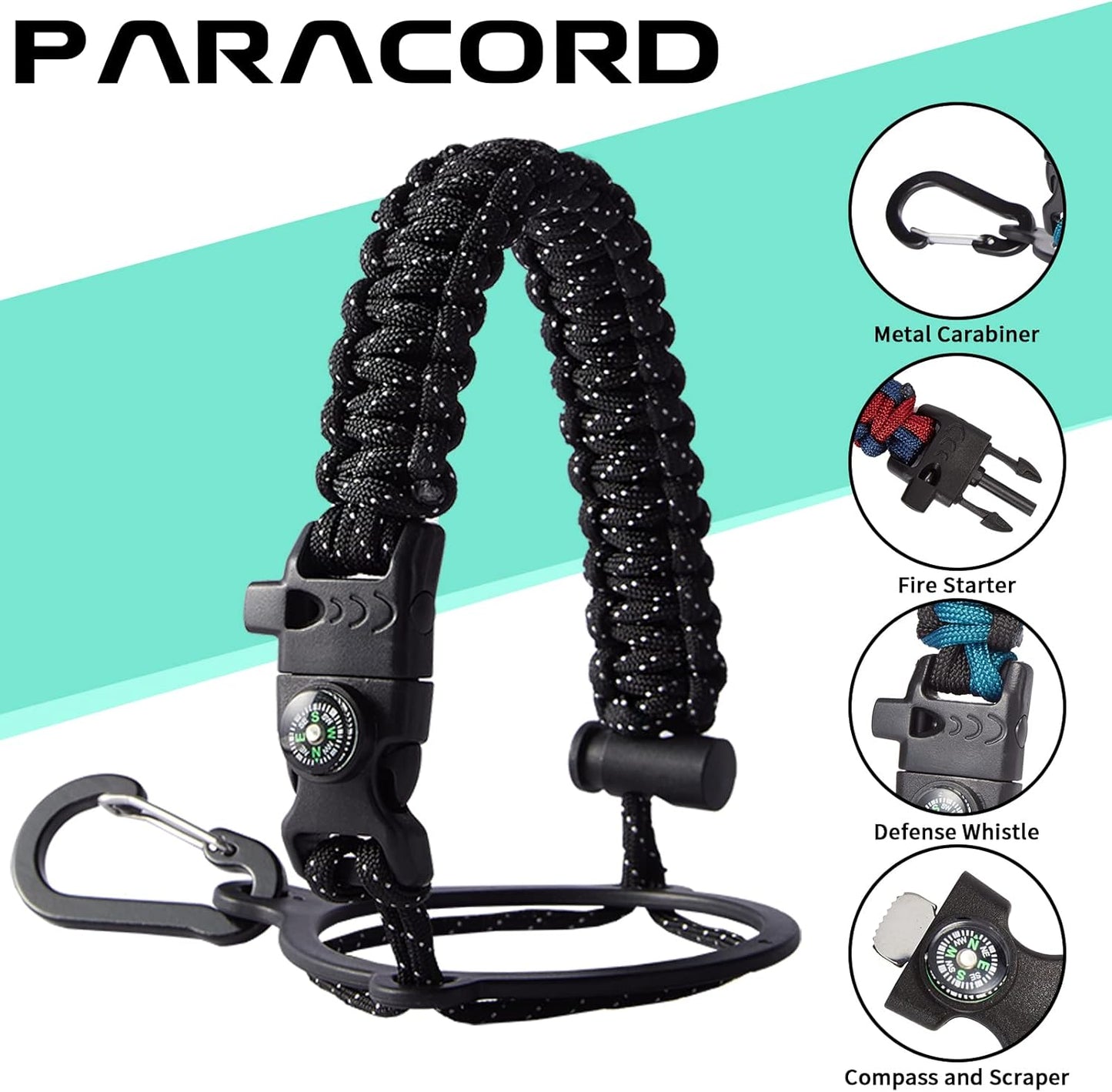 2/3 Gallon Water-Bottle with Straw & Spout Lids - 87oz Insulated Water Bottle Cold-48h Hot-24h, Men Women Stainless Steel Water Jug Travel Mug w/Strap Carrier Bag, Paracord Handle, Protective Boot