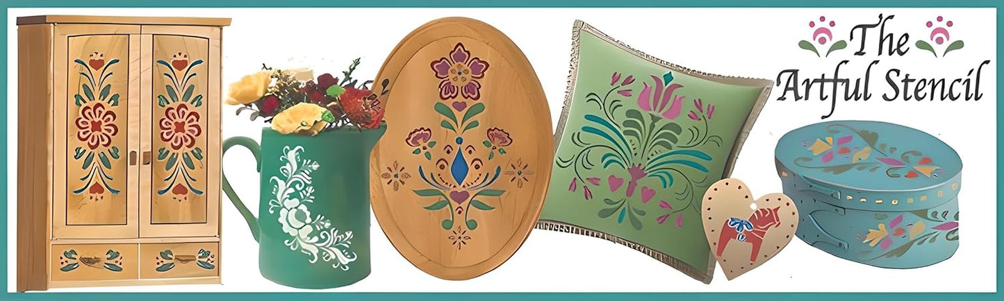 Scandinavian Flower 3 Stencil - Nordic Minimalist Floral Design for Hygge Décor, DIY Crafts, Wall Art, and Modern Home Styling from The Artful Stencil