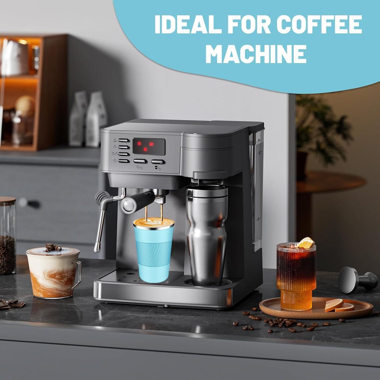 Insulated Coffee Tumblers with Flip Lid 12oz / 17oz, Stainless Steel Travel Coffee Mug Leak Proof, Vacuum Insulated Coffee Mug Reusable Cup, Keeps Cold and Hot for Coffee Tea