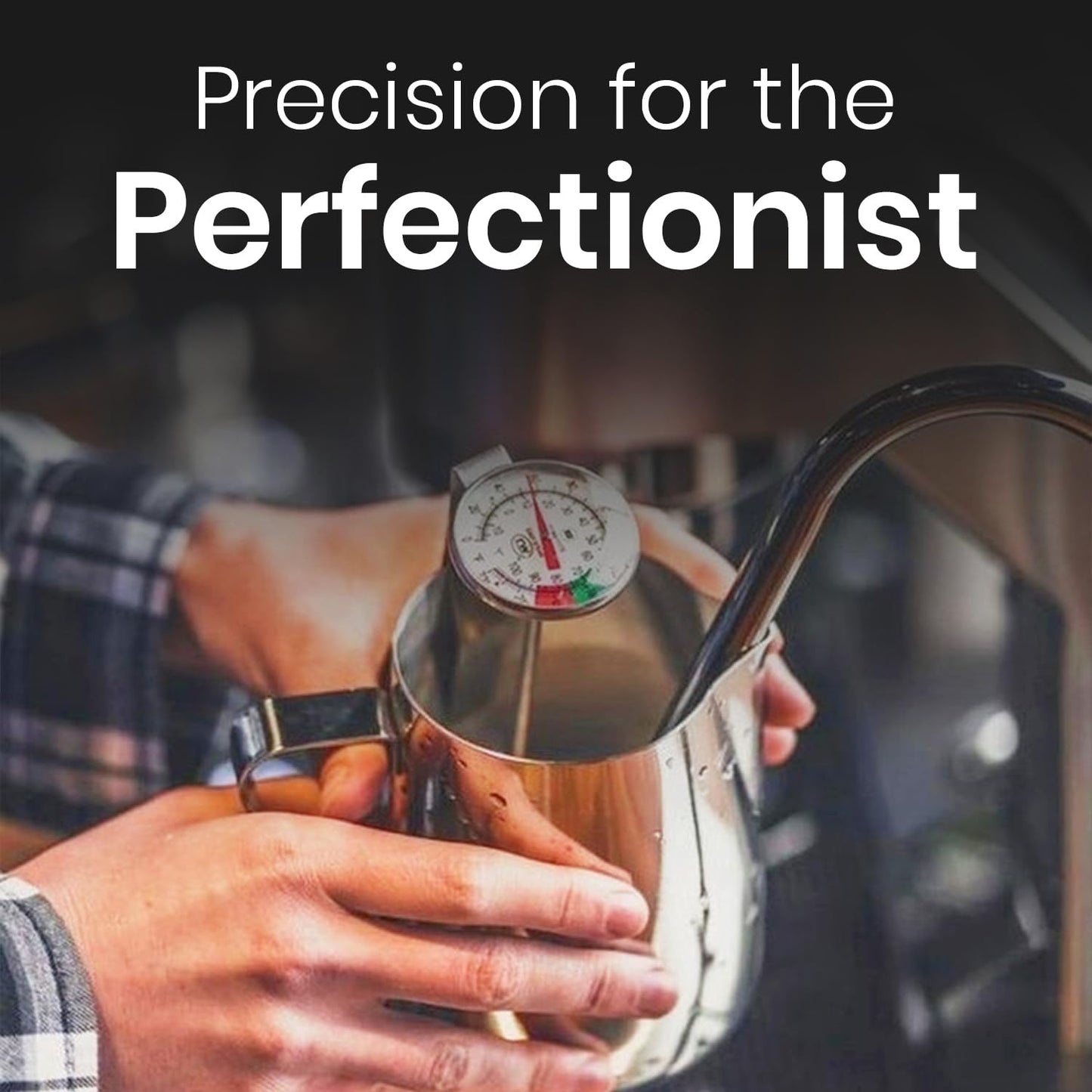 Rattleware 7โ Easy Steam Thermometer for Home, Cafe, Restaurants, Residential, or Commercial Use - Milk Frothing and Barista Thermometer - Durable Fast Reading (45mm Dial)