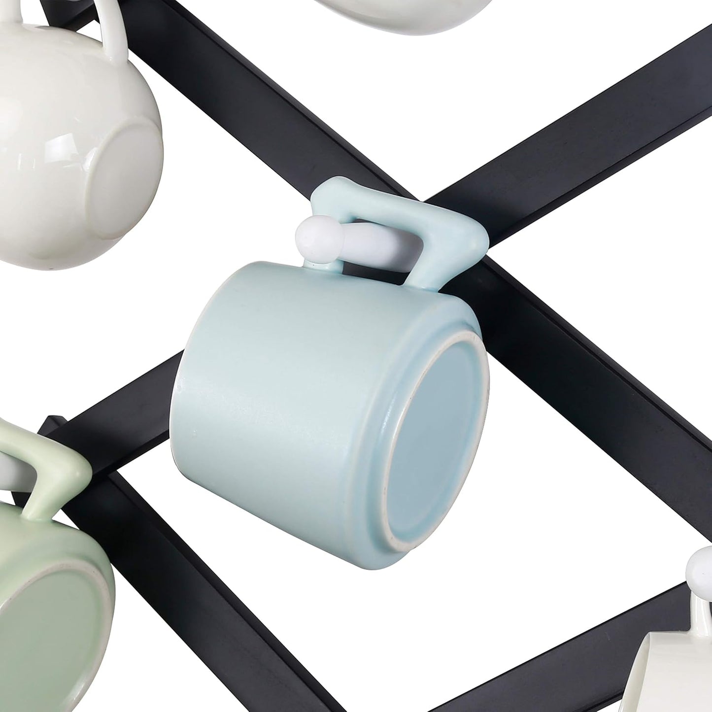 Dseap Accordian Wall Hanger: 16” High Wooden Wall Expandable Coat Rack, Hat Rack Holder, Accordion Hook for Baseball Caps, Coats, Mugs, 14 Peg Hooks, Black & White