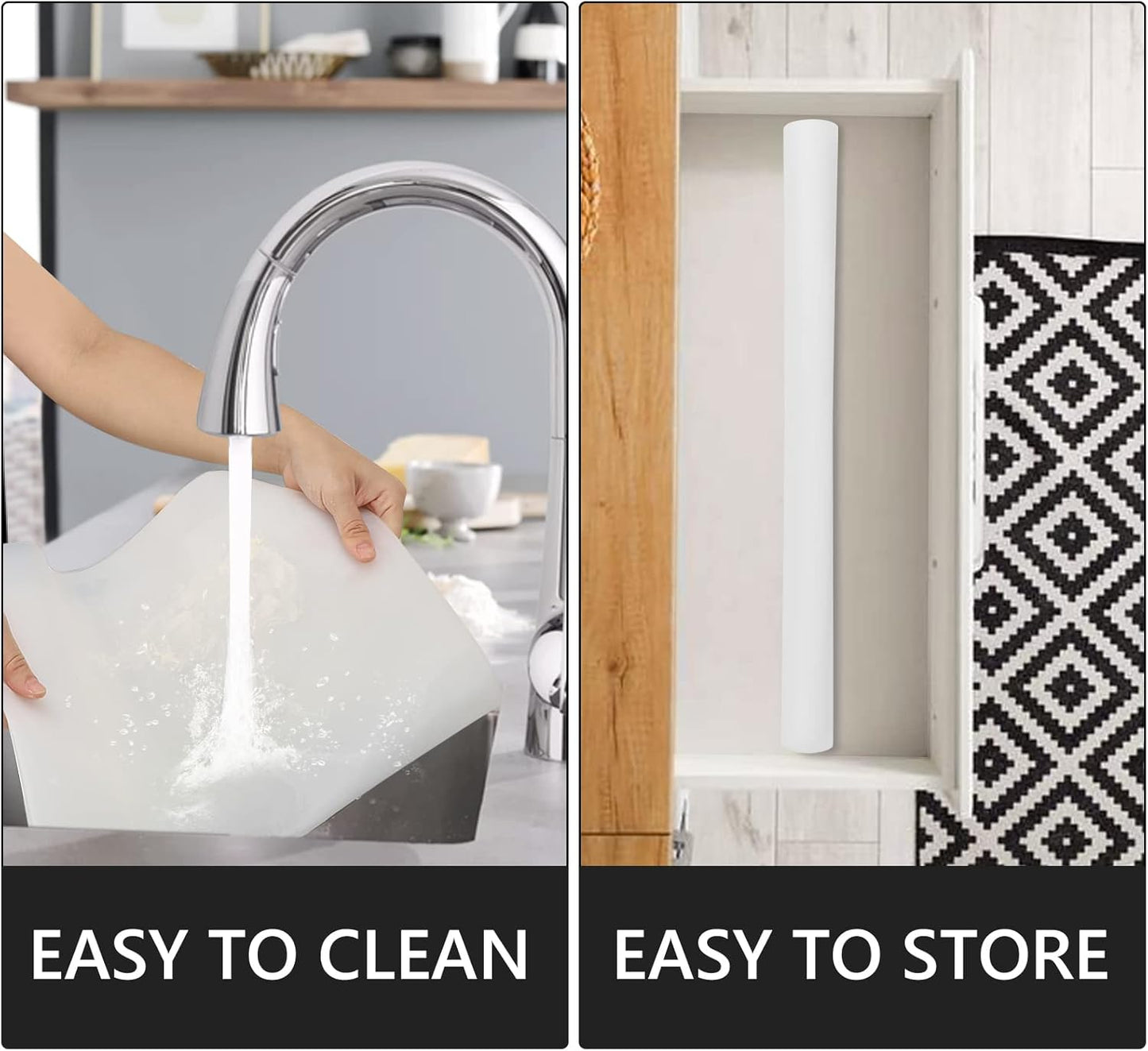 Gartful Non Slip Silicone Mat - 27.6 x 19.7 inches, Thick Transparent Mat for Baby, Crafts, Jewelry, Countertop Protection