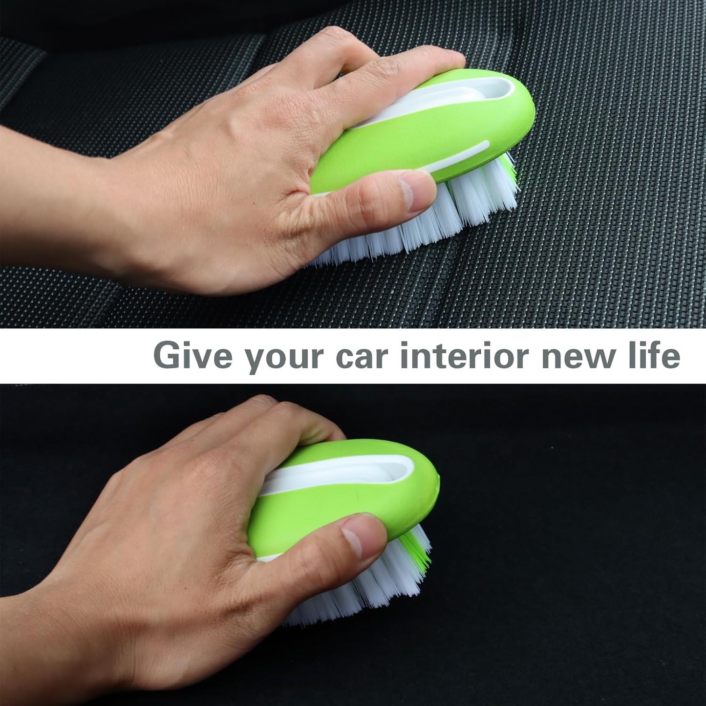 Carpet and Interior Cleaning Brushes, car Cleaning Brushes, Carpet Washing Brushes, Hard Bristle Detail Brushes, car and Home Interior Leather Brushes (Green)