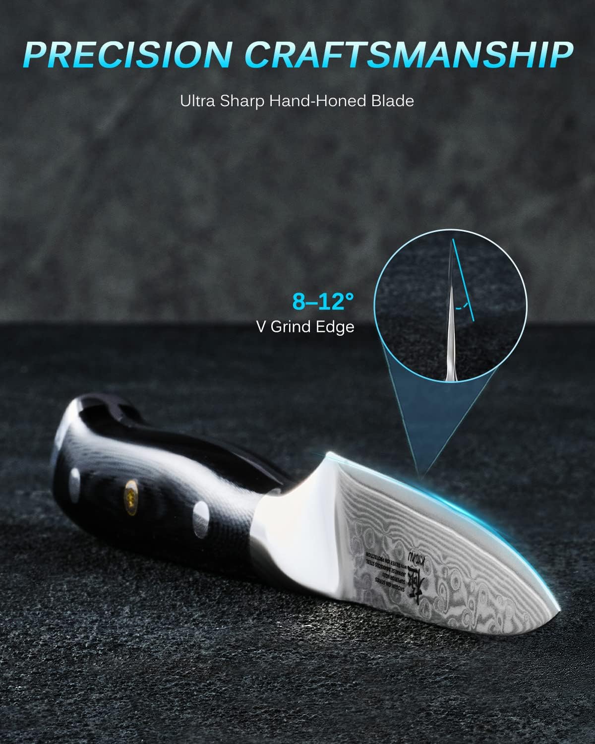 KYOKU Gin Series 3.5" Paring Knife - Japanese VG10 Damascus Stainless Steel Kitchen Knife With Silver Ion Blade, G10 Handle, Mosaic Pin - for Fruit, Vegetable, Peeling, Coring