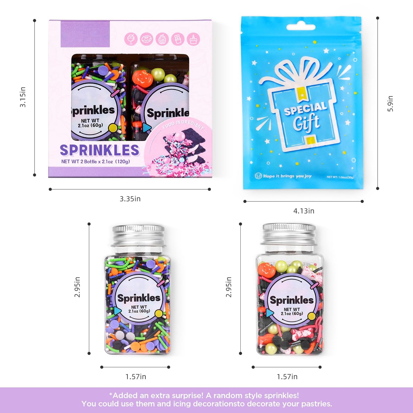 Edible Halloween Sprinkles, Tombstone Cupcake Toppers, Halloween Cake Decorations, Bloody Candy Bones, Pumpkin Cupcake Toppers, Ice Cream, Cookies, Macaron, Chocolate, Cakecicles(120g/4.2oz)