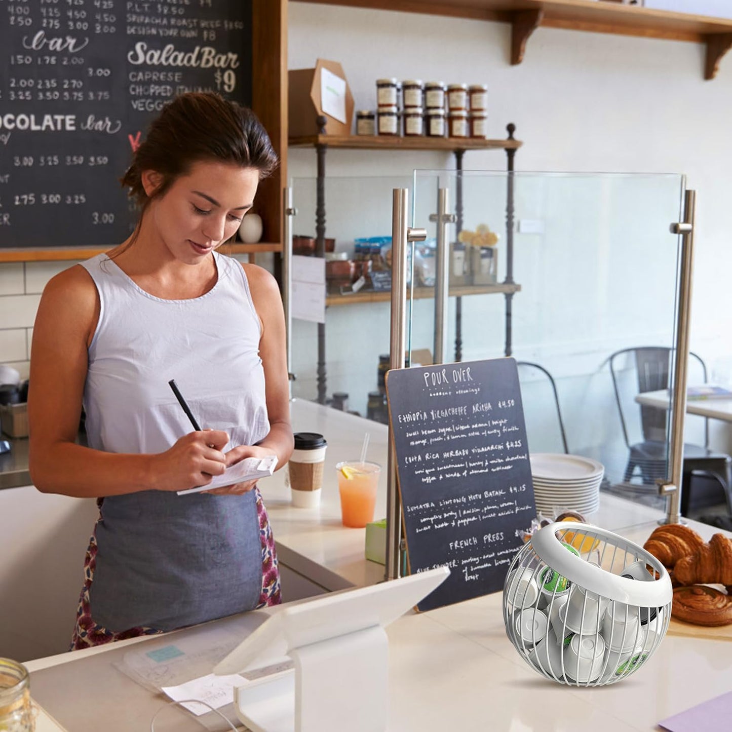 Charmount Coffee Pod Holder, Large Capacity K Cup Holder and Espresso Pod Holder, Coffee Pod Organizer for Kcup Storage and Espresso Capsule Holder, Coffee Pod Storage (White)