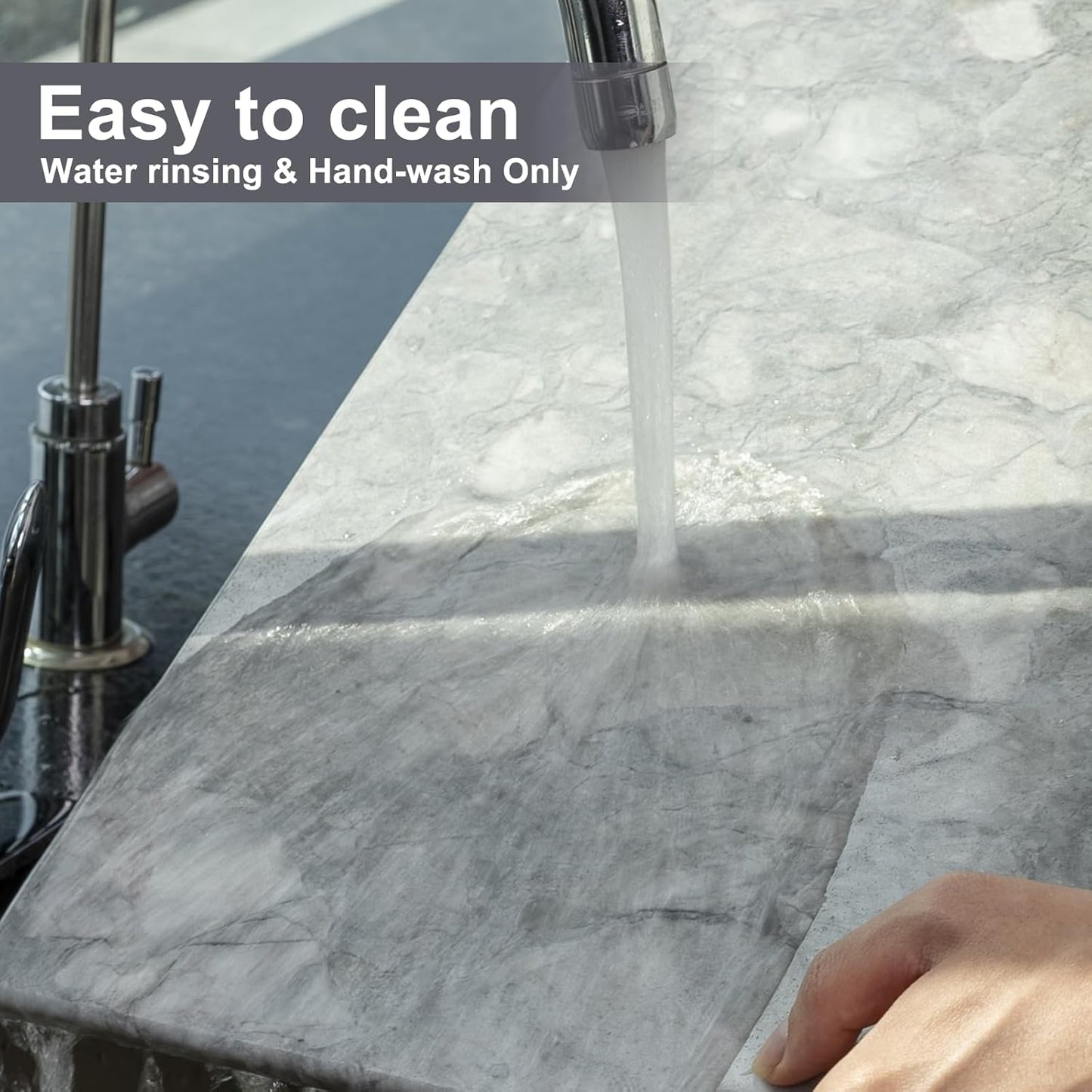 Koville Natural Marble Cutting Board for Kitchen Countertop, 16" x 12" Rectangular Marble Cutting Board Pastry Boards Cheese Boards for Home Decor, Resistant Stone Charcuterie Board Chopping Slab