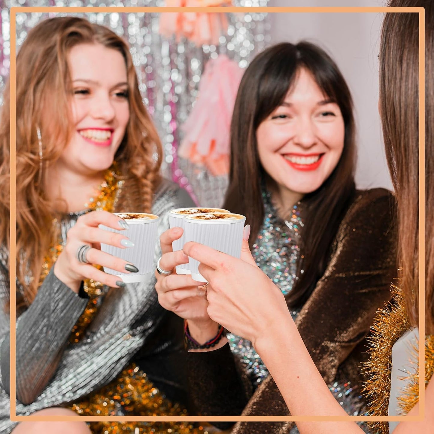 500 Pack Paper Espresso Coffee Cups,4 oz Disposable Coffee Cups,Corrugated Insulated Ripple Wall, Paper Ripple Cup for Coffee, Hot Chocolate and Hot Tea Drinks -White