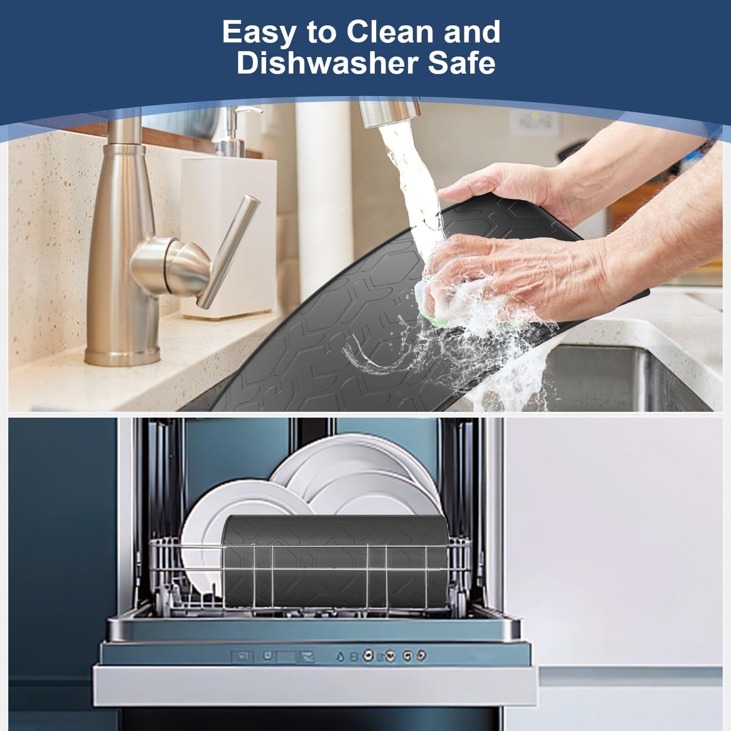 17.7"x14" Silicone Coffee Bar Mat, Non-Slip Hot Pad, Countertop Protector for Air Fryers, Microwaves, Coffee Makers, Compatible with Ninja, Cosori, Chefman, Toshiba