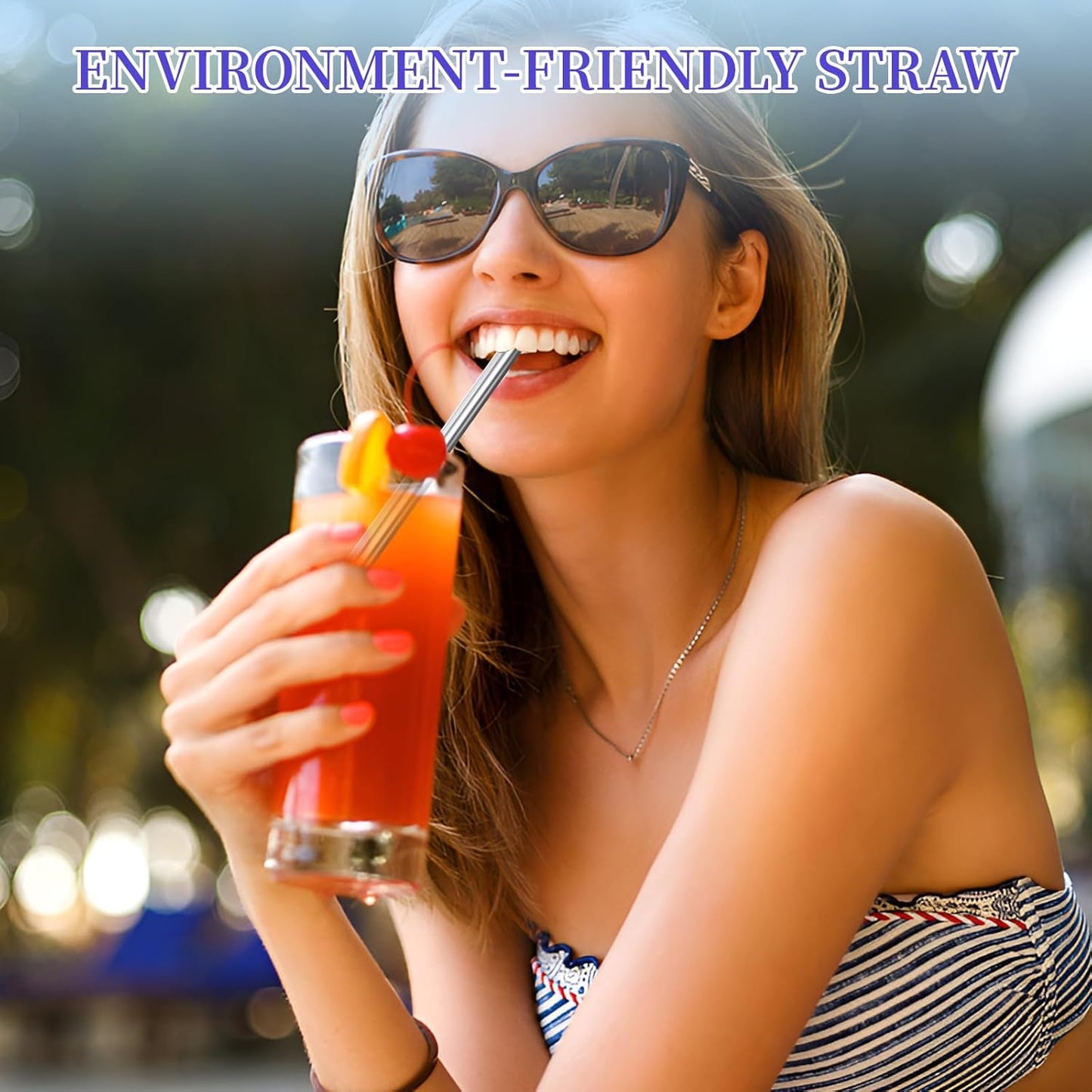 4 Pack Reusable Metal Straws Collapsible Stainless Steel Drinking Straw Travel Portable Telescopic Straw with Case for Cruise Ship Essentials Black-Silver-Rose Gold-Blue