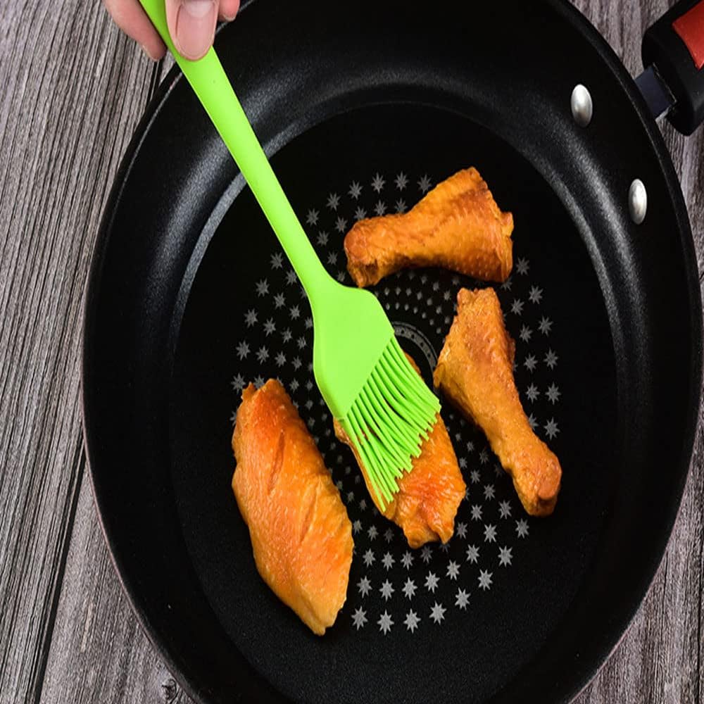 Silicone brush, BBQ/Pastry Basting Brushes,Silicone Cooking Grill Barbecue Baking Pastry Oil/Honey/Sauce Brush (7 PCS,green)